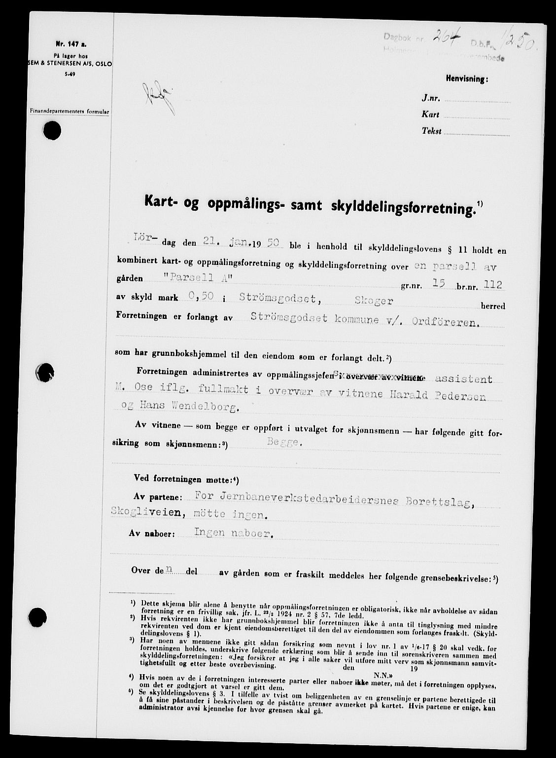 Holmestrand sorenskriveri, SAKO/A-67/G/Ga/Gaa/L0068: Pantebok nr. A-68, 1949-1950, Dagboknr: 264/1950