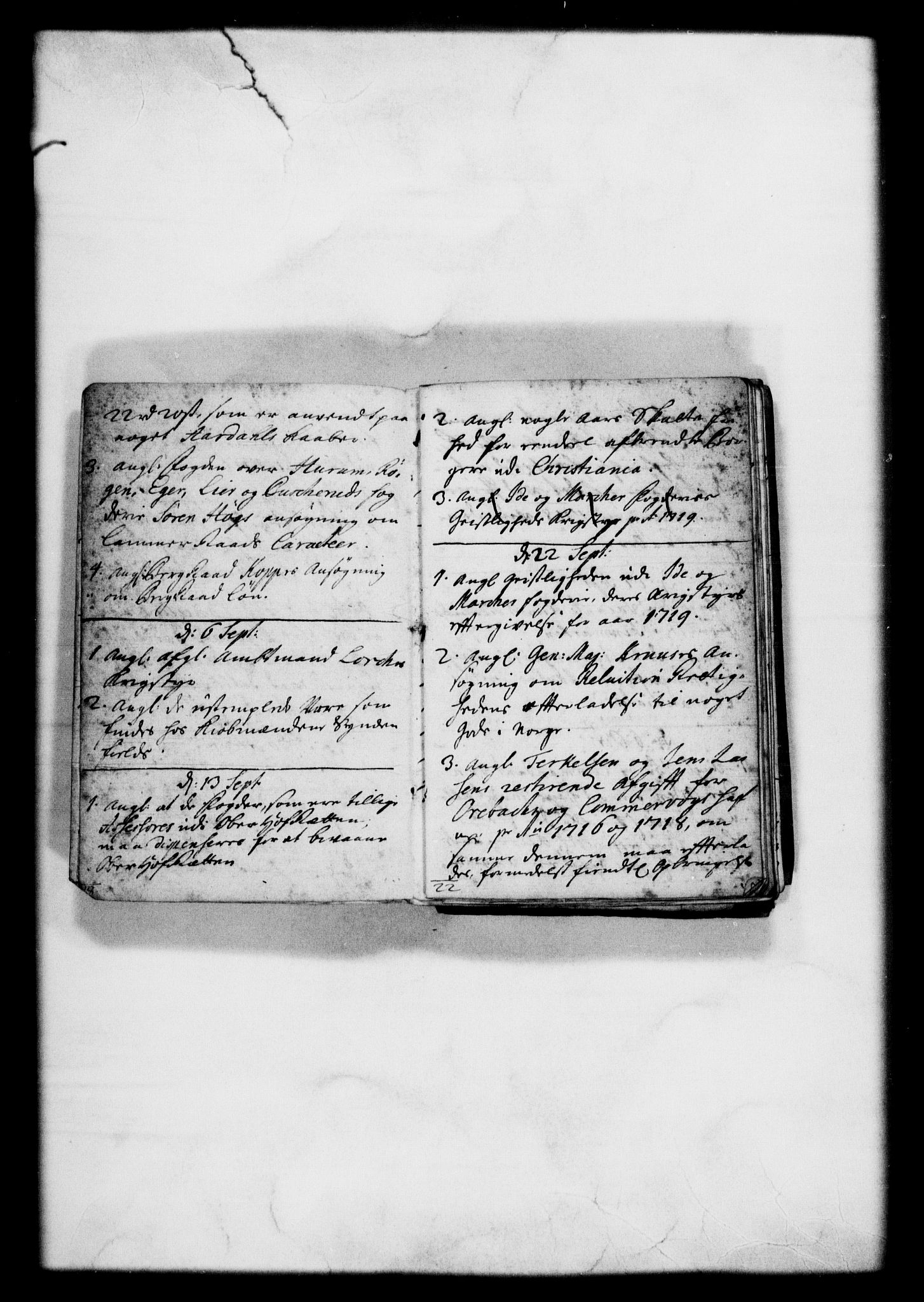 Rentekammeret, Kammerkanselliet, RA/EA-3111/G/Gf/Gfb/L0001: Register til norske relasjons- og resolusjonsprotokoller (merket RK 52.96), 1720-1749, s. 6
