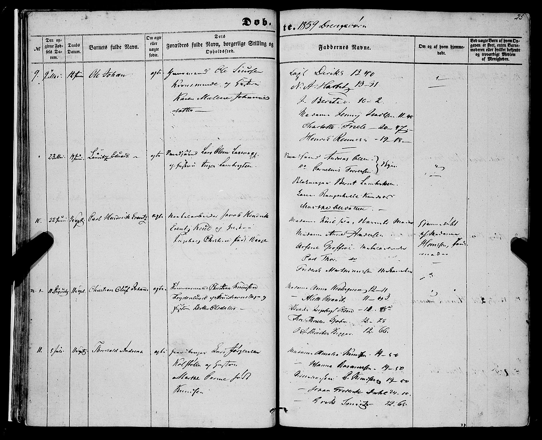 St. Jørgens hospital og Årstad sokneprestembete, AV/SAB-A-99934: Ministerialbok nr. A 5, 1857-1869, s. 25