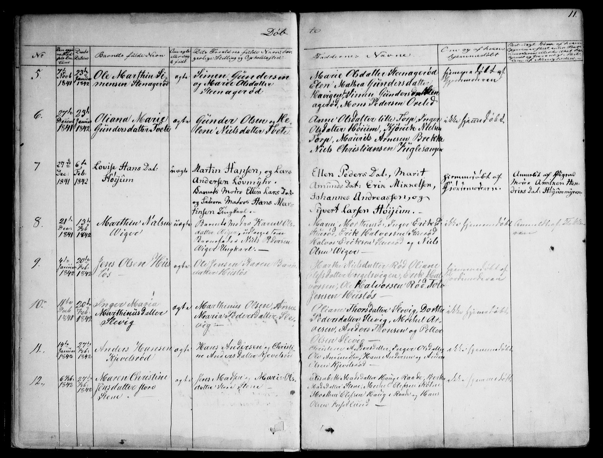 Onsøy prestekontor Kirkebøker, AV/SAO-A-10914/F/Fa/L0003: Ministerialbok nr. I 3, 1841-1860, s. 11