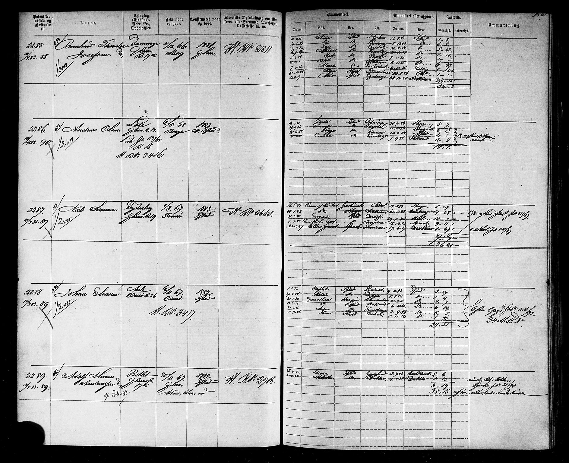 Fredrikstad mønstringskontor, SAO/A-10569b/F/Fc/Fca/L0005: Annotasjonsrulle, 1884-1899, s. 171