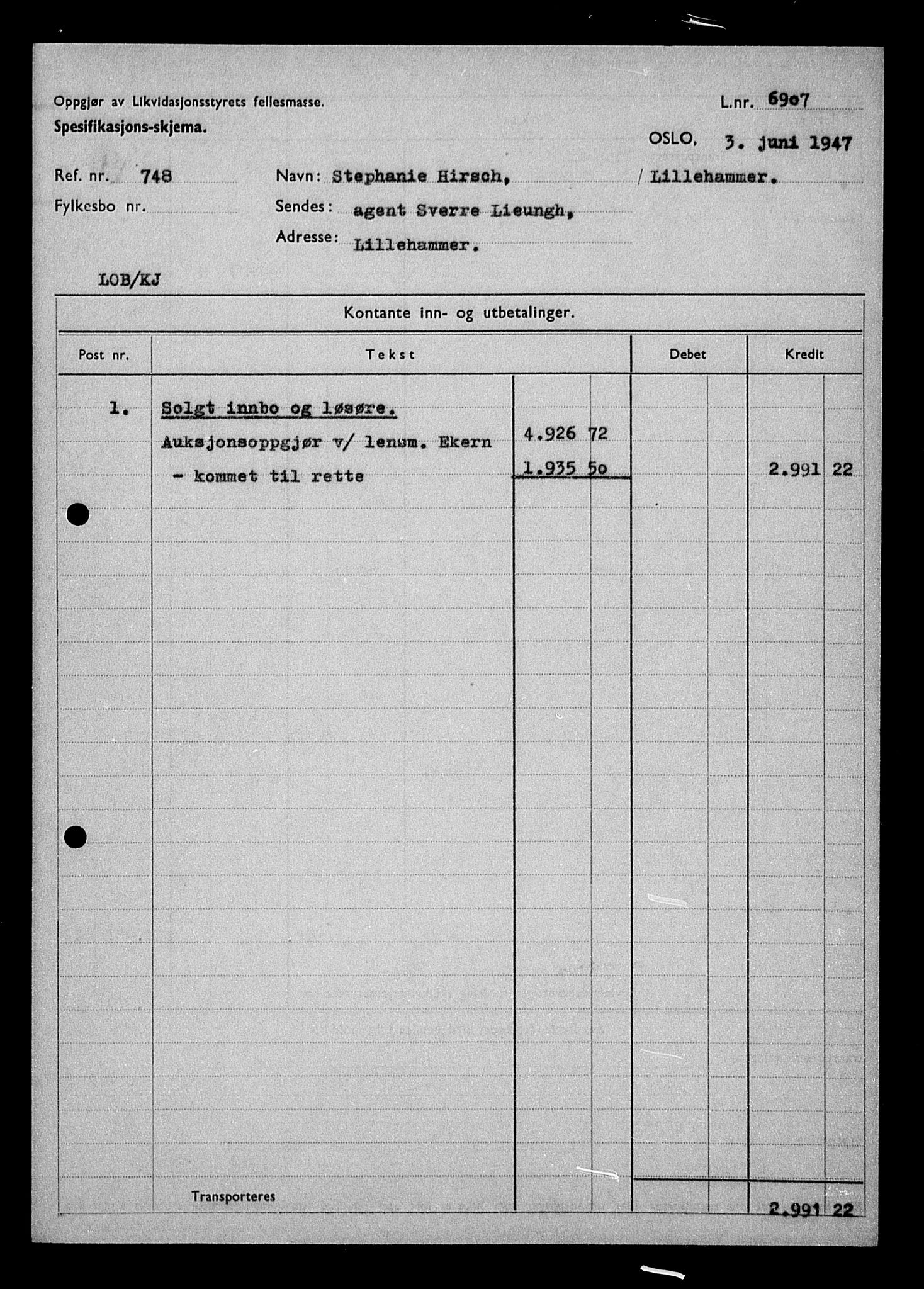 Justisdepartementet, Tilbakeføringskontoret for inndratte formuer, AV/RA-S-1564/H/Hc/Hcd/L0999: --, 1945-1947, s. 70