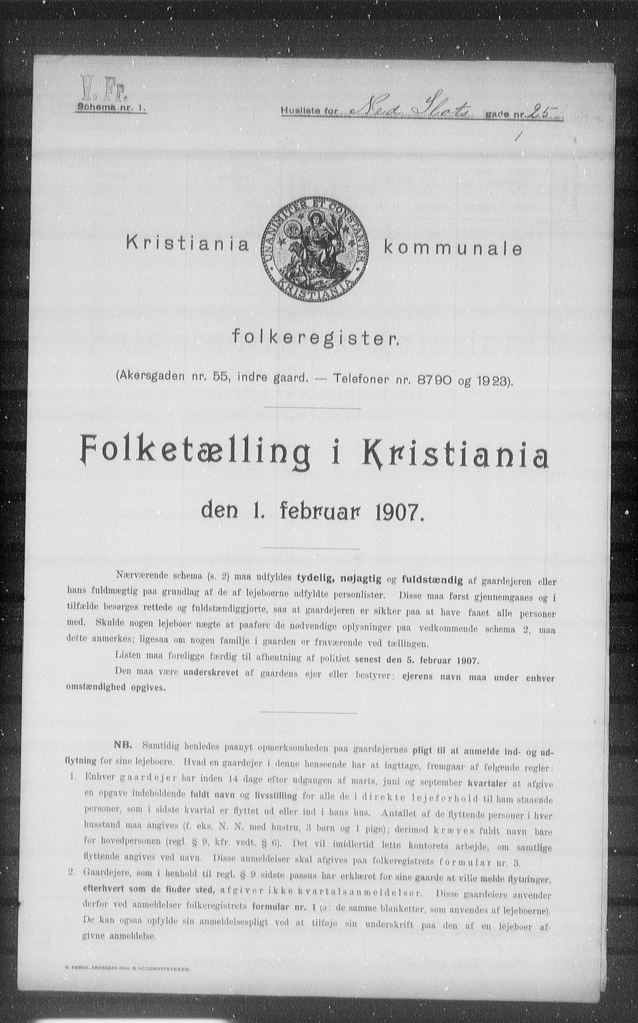 OBA, Kommunal folketelling 1.2.1907 for Kristiania kjøpstad, 1907, s. 35542