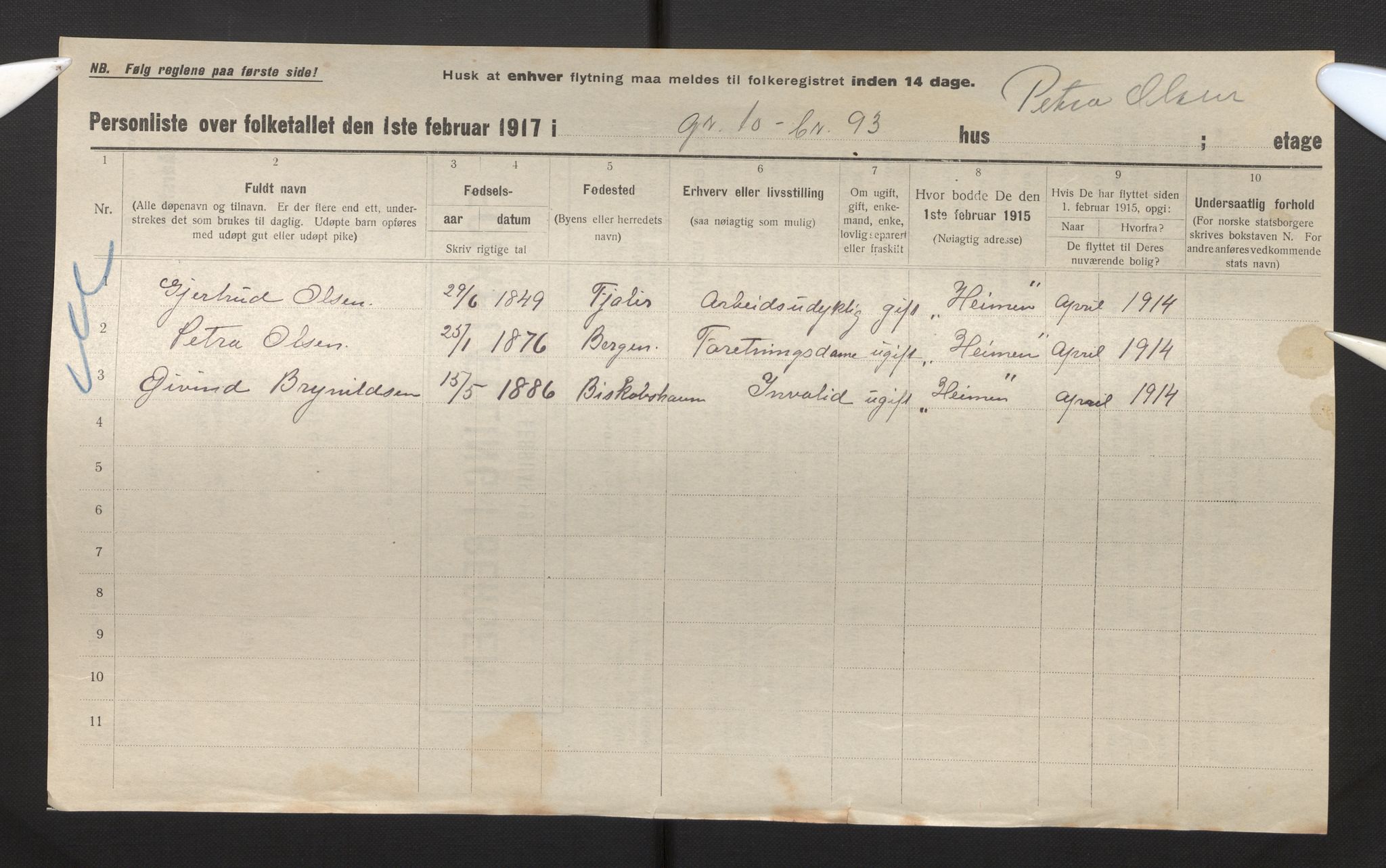SAB, Kommunal folketelling 1917 for Bergen kjøpstad, 1917, s. 51597