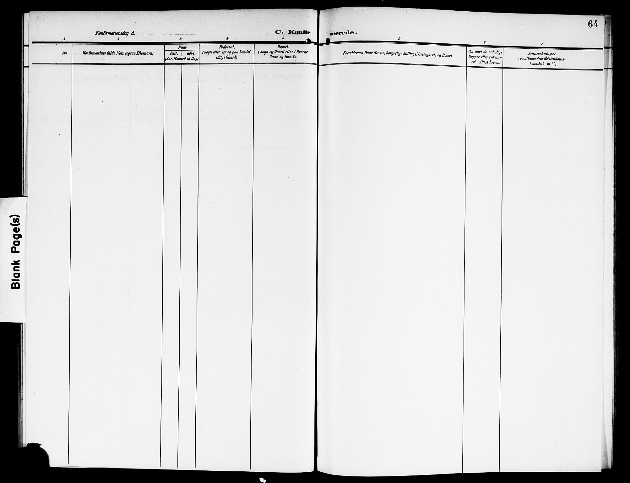 Skiptvet prestekontor Kirkebøker, SAO/A-20009/G/Ga/L0002: Klokkerbok nr. 2, 1905-1915, s. 64