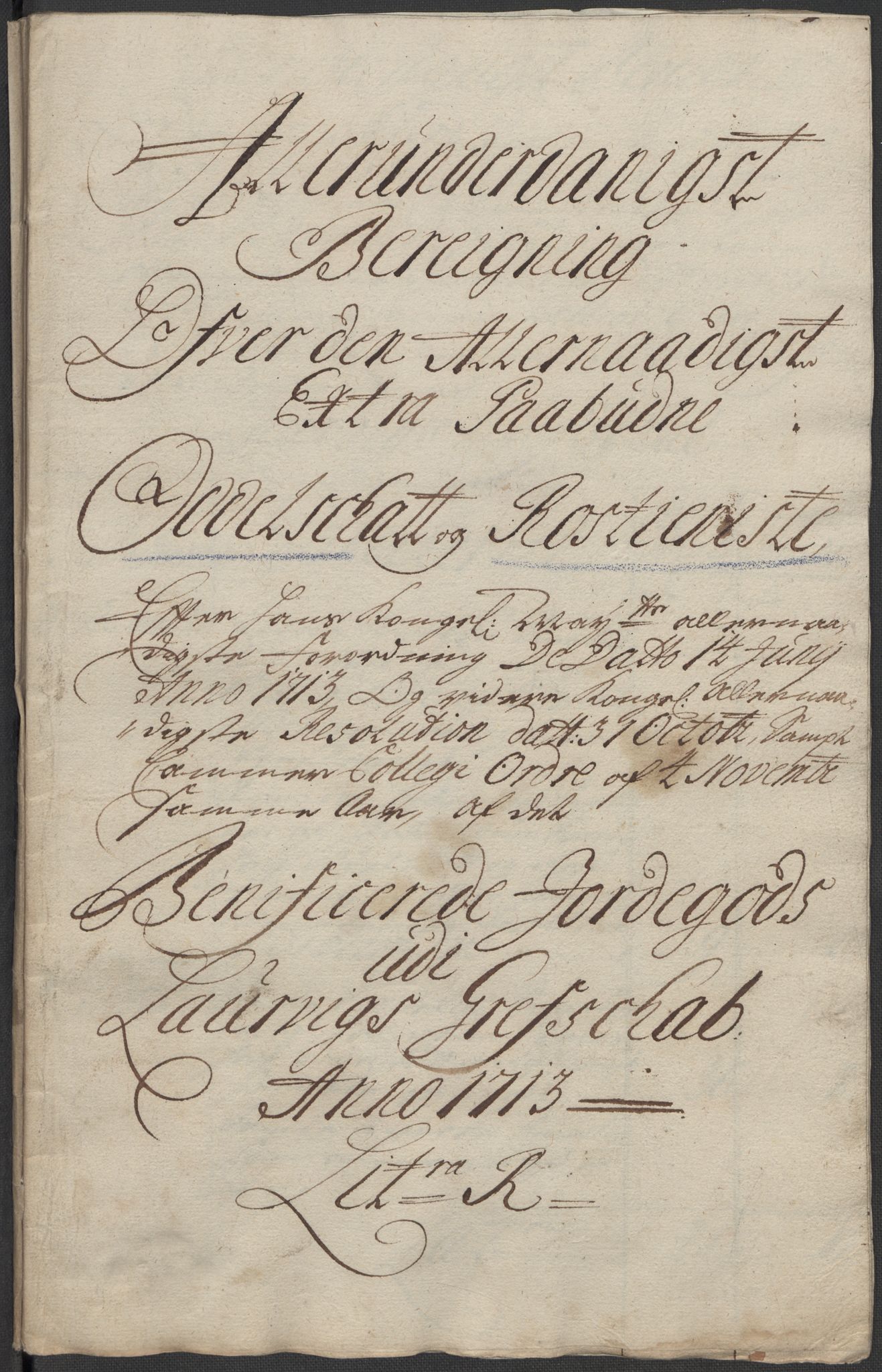 Rentekammeret inntil 1814, Reviderte regnskaper, Fogderegnskap, RA/EA-4092/R33/L1985: Fogderegnskap Larvik grevskap, 1713, s. 251