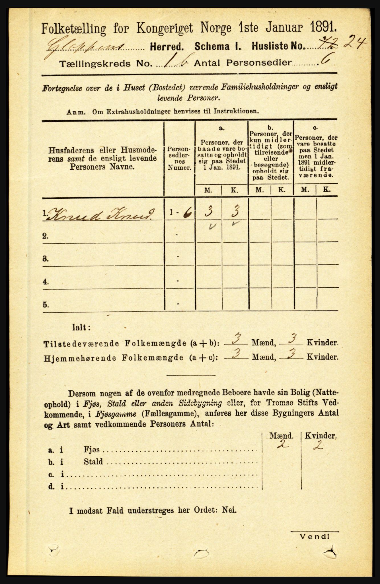 RA, Folketelling 1891 for 1445 Gloppen herred, 1891, s. 397