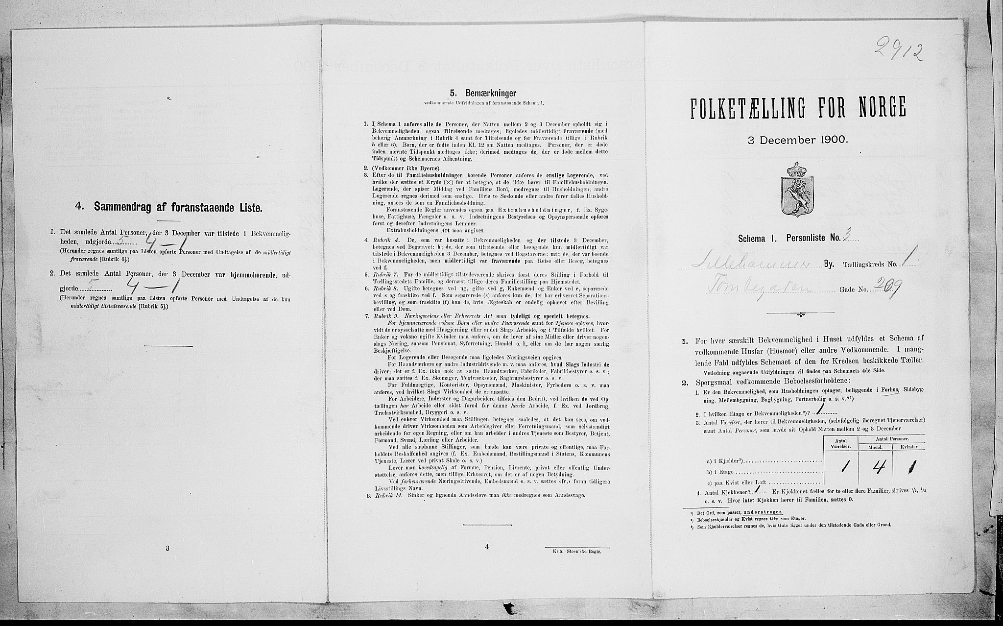 SAH, Folketelling 1900 for 0501 Lillehammer kjøpstad, 1900, s. 794