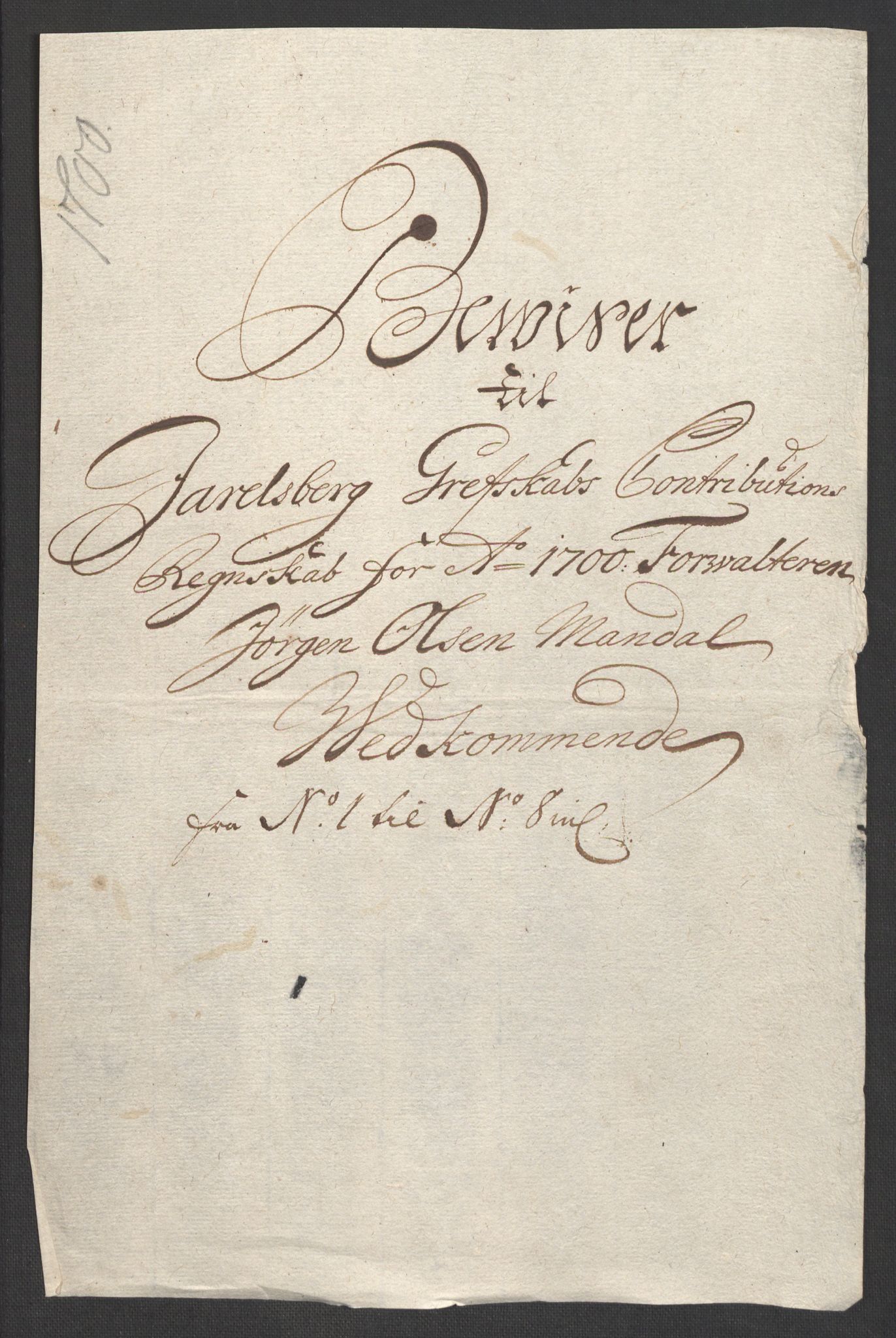 Rentekammeret inntil 1814, Reviderte regnskaper, Fogderegnskap, RA/EA-4092/R32/L1869: Fogderegnskap Jarlsberg grevskap, 1700-1701, s. 17
