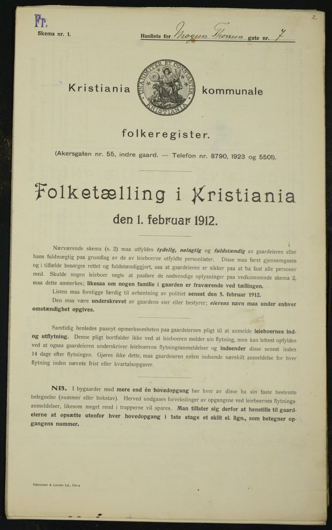 OBA, Kommunal folketelling 1.2.1912 for Kristiania, 1912, s. 66100