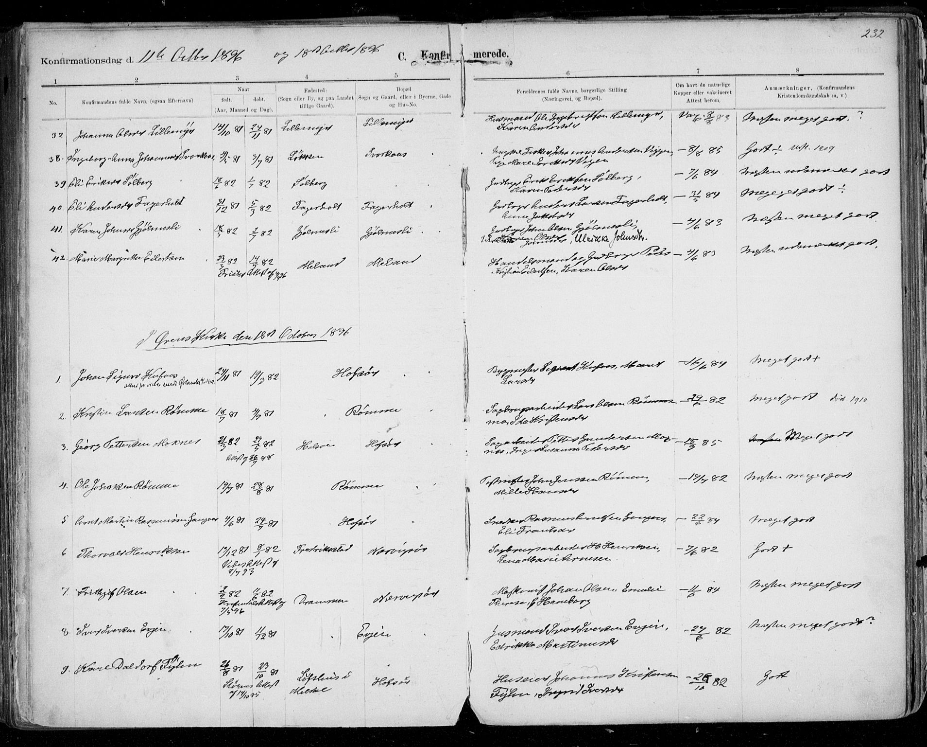 Ministerialprotokoller, klokkerbøker og fødselsregistre - Sør-Trøndelag, SAT/A-1456/668/L0811: Ministerialbok nr. 668A11, 1894-1913, s. 232