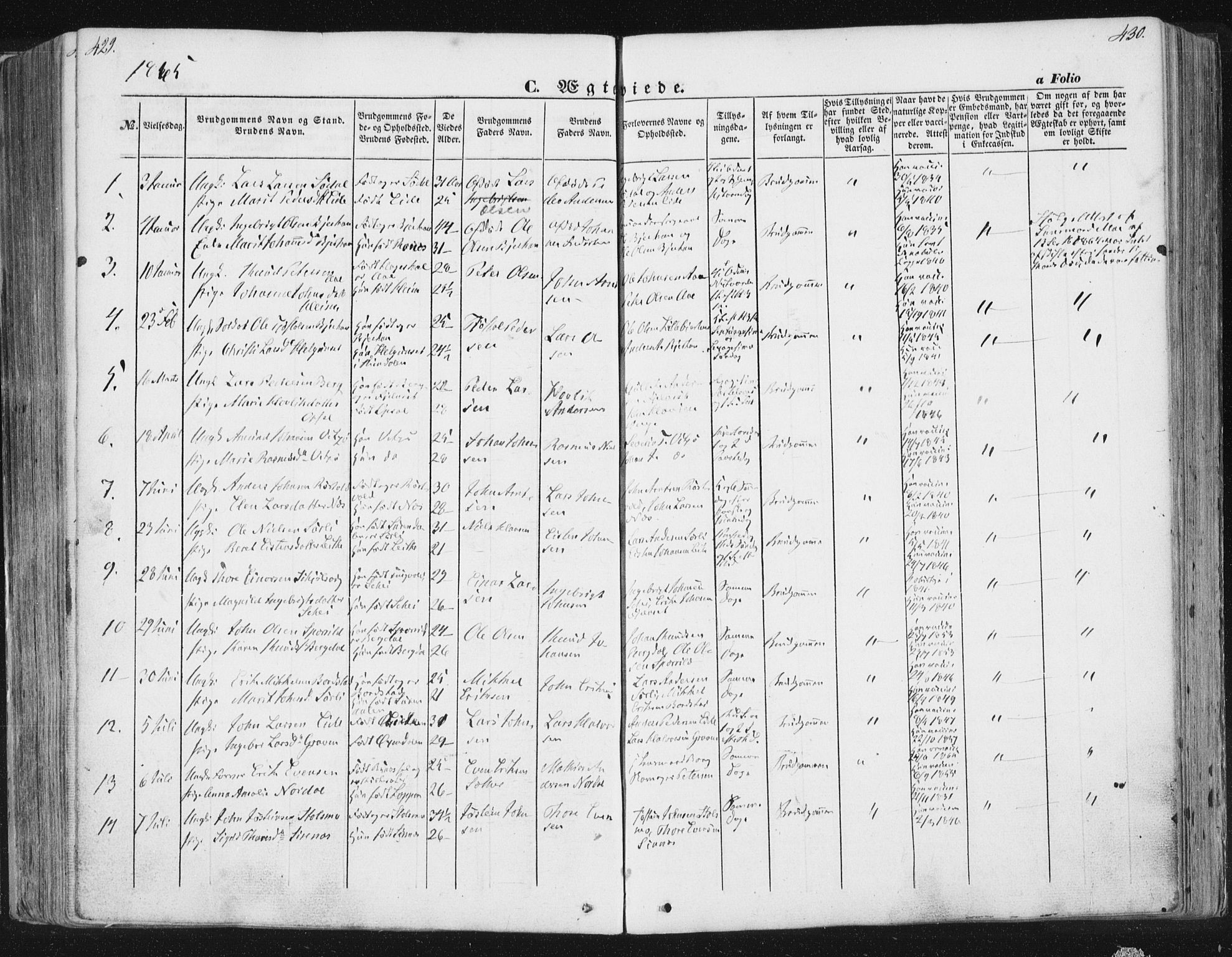 Ministerialprotokoller, klokkerbøker og fødselsregistre - Sør-Trøndelag, AV/SAT-A-1456/630/L0494: Ministerialbok nr. 630A07, 1852-1868, s. 429-430