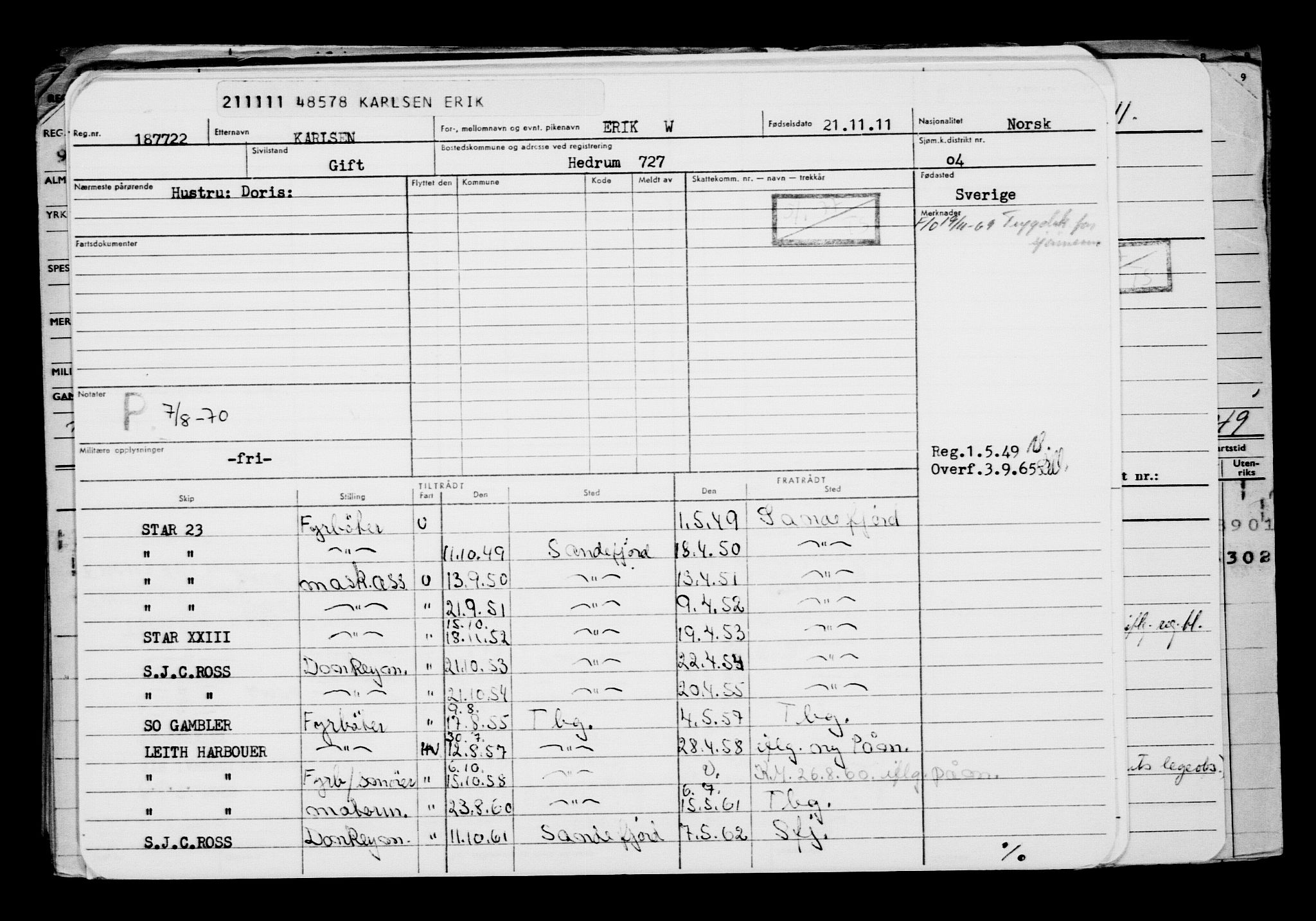 Direktoratet for sjømenn, AV/RA-S-3545/G/Gb/L0101: Hovedkort, 1911, s. 320