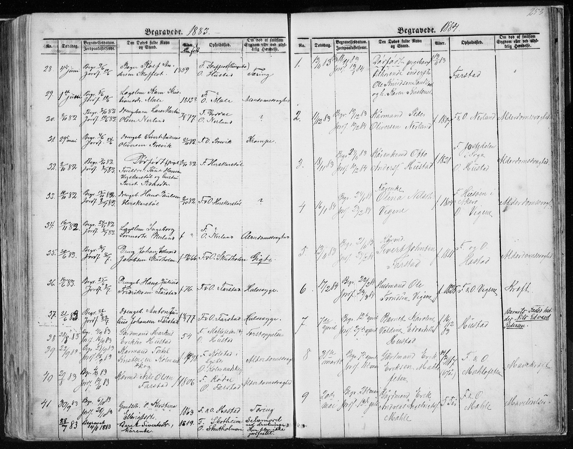 Ministerialprotokoller, klokkerbøker og fødselsregistre - Møre og Romsdal, AV/SAT-A-1454/567/L0782: Klokkerbok nr. 567C02, 1867-1886, s. 253