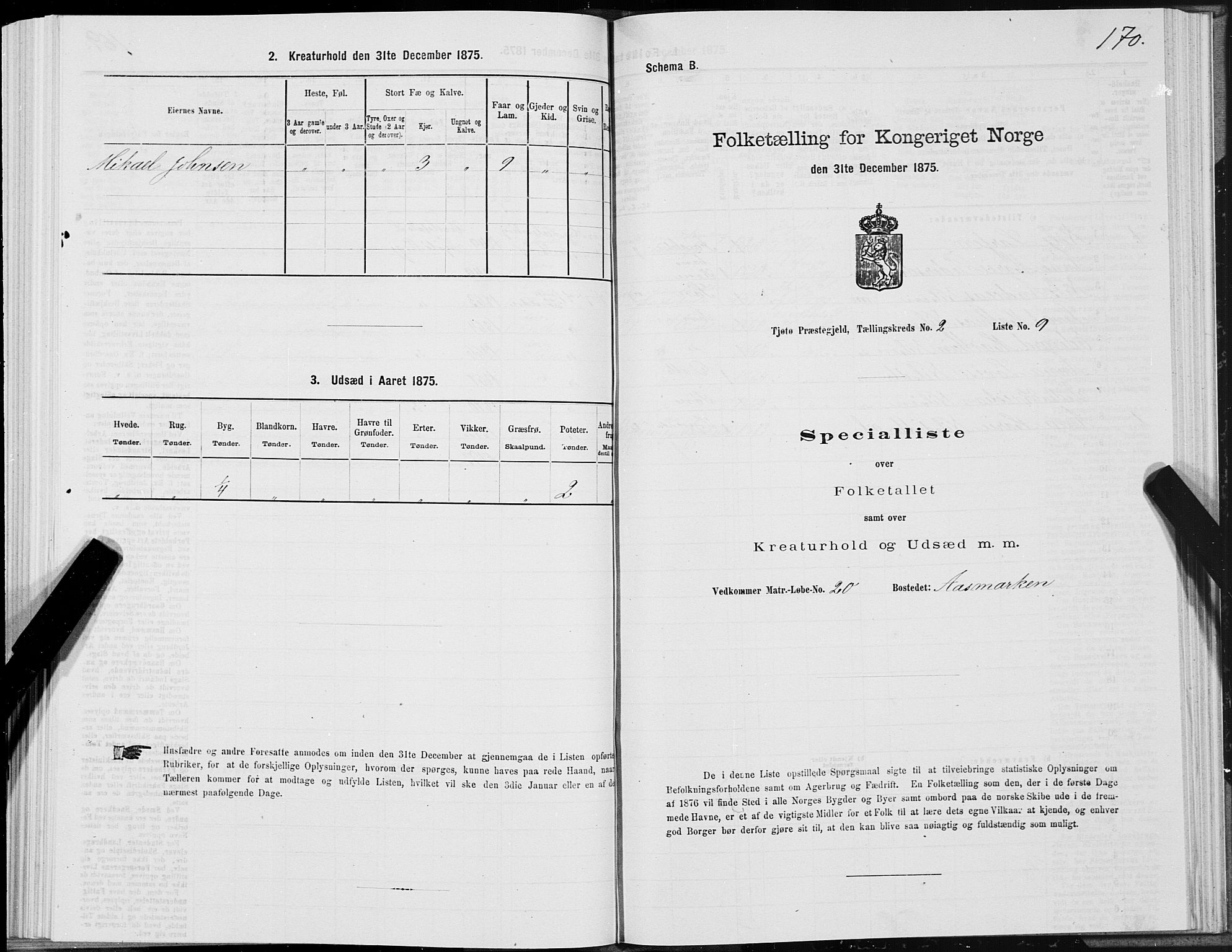 SAT, Folketelling 1875 for 1817P Tjøtta prestegjeld, 1875, s. 1170