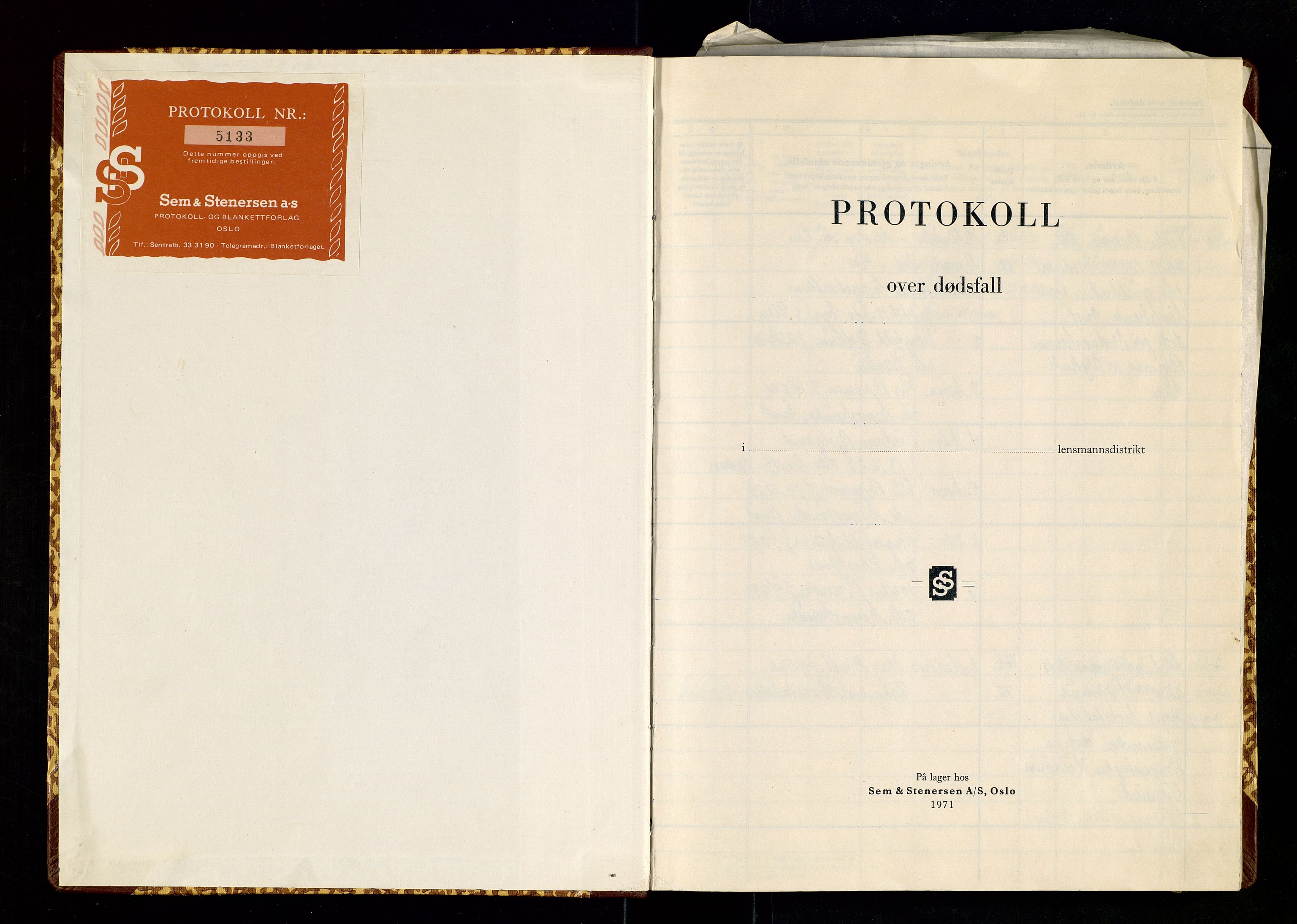 Modum lensmannskontor, AV/SAKO-A-524/H/Ha/Hac/L0007: Dødsfallsprotokoll , 1972-1973