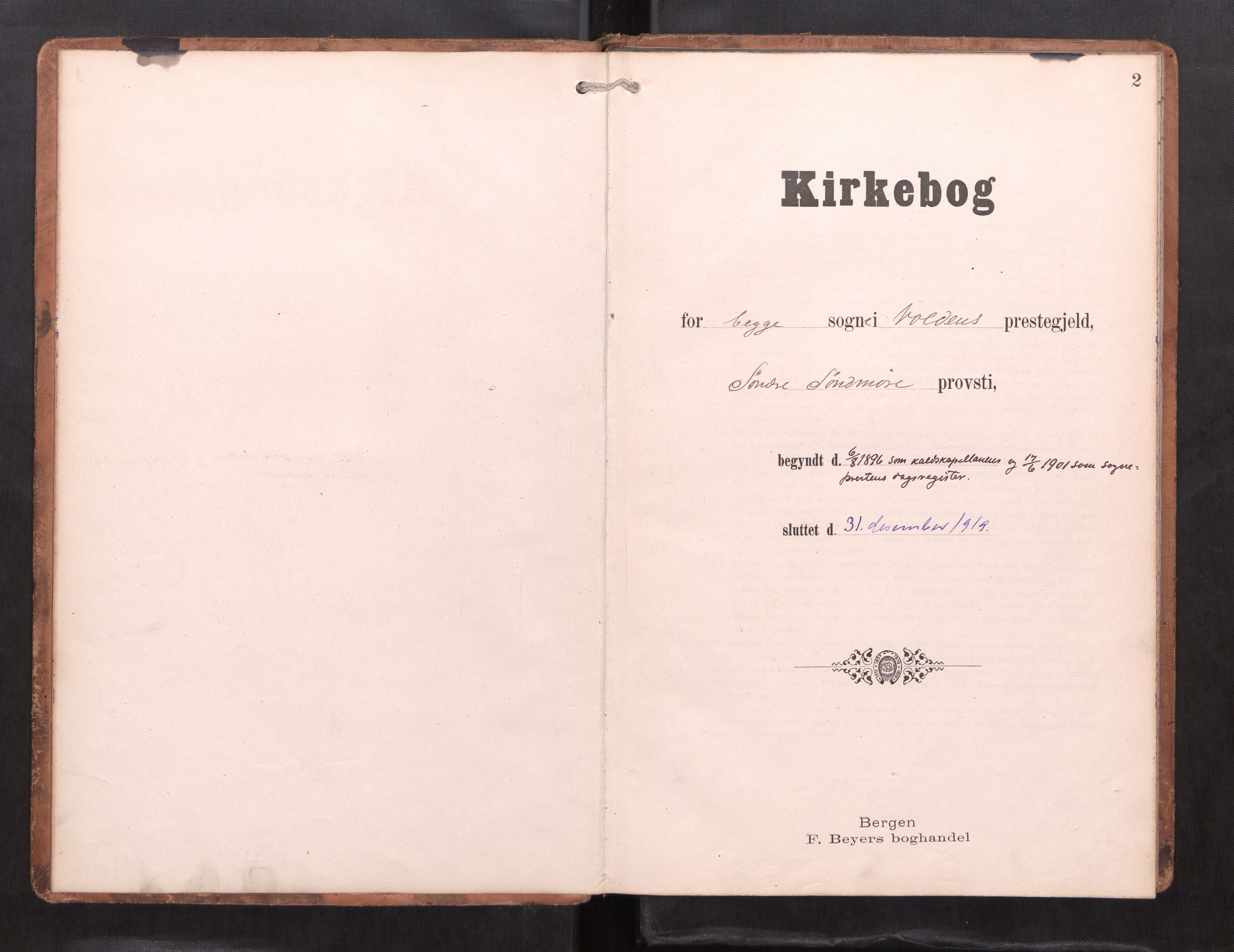 Ministerialprotokoller, klokkerbøker og fødselsregistre - Møre og Romsdal, SAT/A-1454/511/L0146: Dagregister nr. 511---, 1896-1919, s. 2
