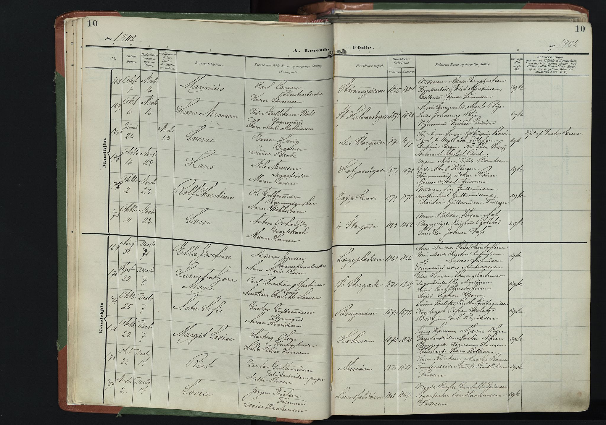 Bragernes kirkebøker, AV/SAKO-A-6/F/Fb/L0009: Ministerialbok nr. II 9, 1902-1911, s. 10