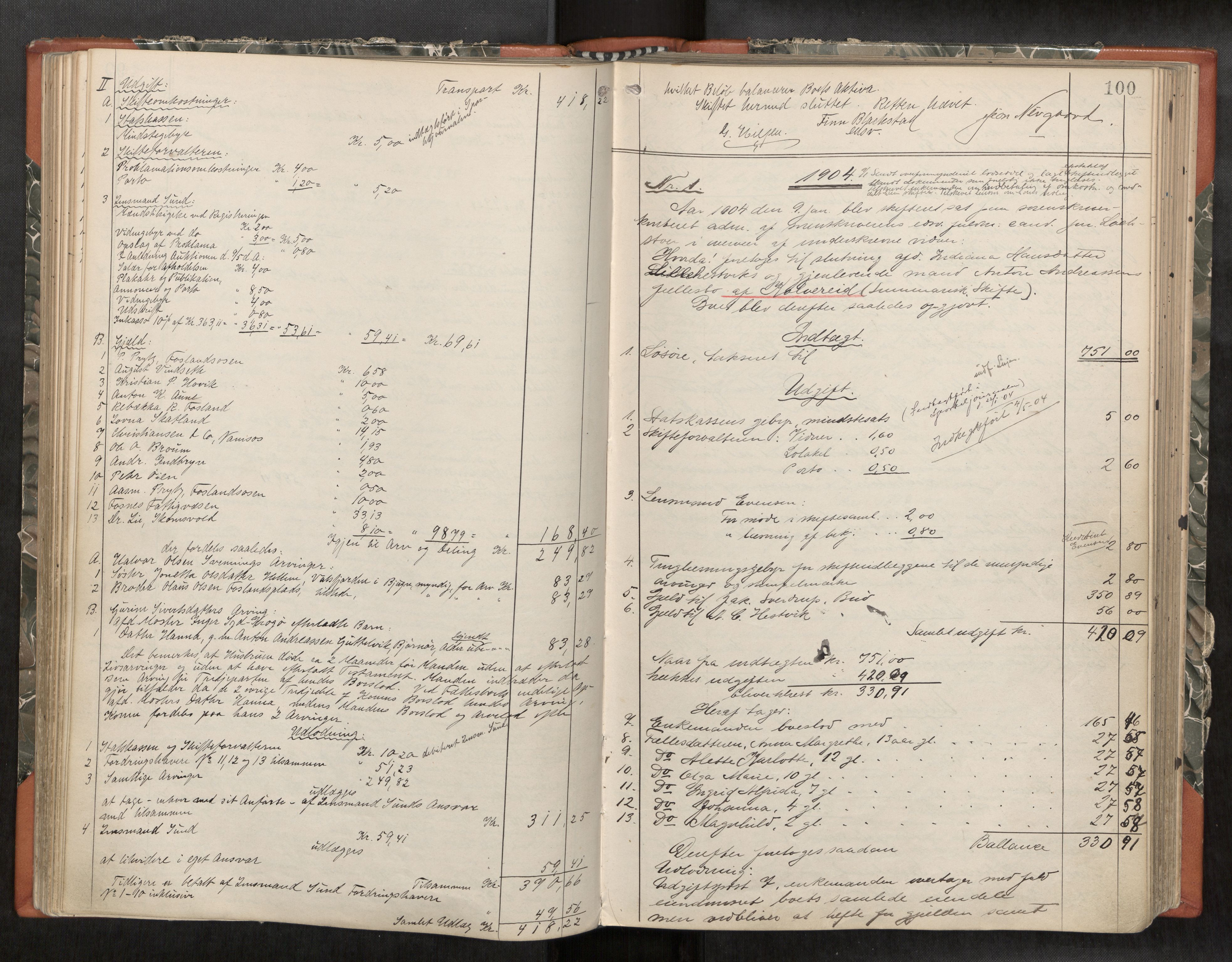 Namdal sorenskriveri, AV/SAT-A-4133/1/3/3A/L0047: Skifteprotokoll nr. 9, 1900-1909, s. 100