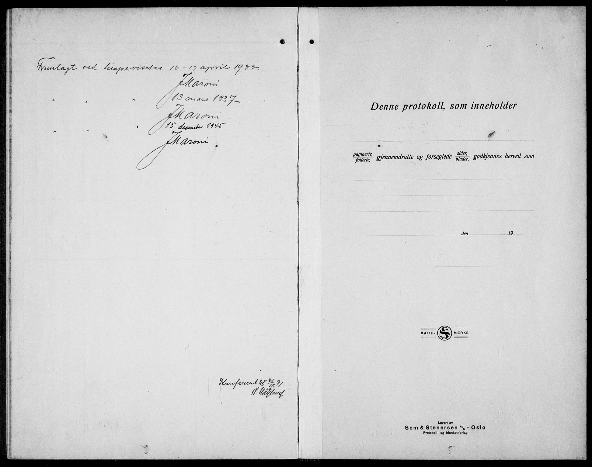 Arendal sokneprestkontor, Trefoldighet, AV/SAK-1111-0040/F/Fb/L0008: Klokkerbok nr. B 8, 1928-1939