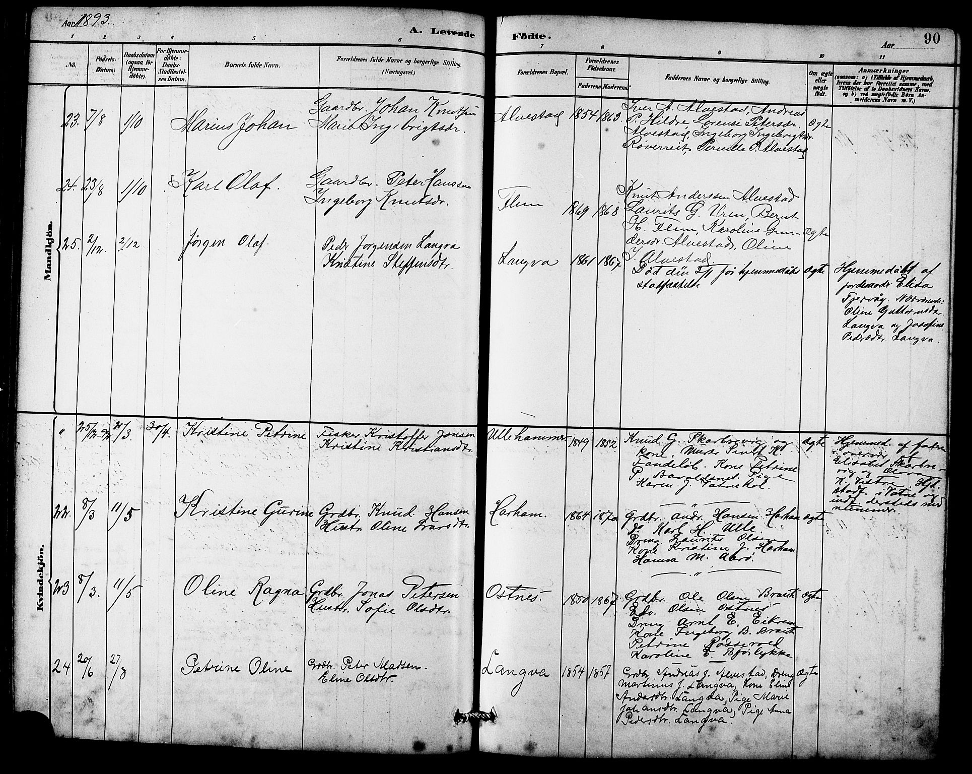 Ministerialprotokoller, klokkerbøker og fødselsregistre - Møre og Romsdal, SAT/A-1454/536/L0510: Klokkerbok nr. 536C05, 1881-1898, s. 90