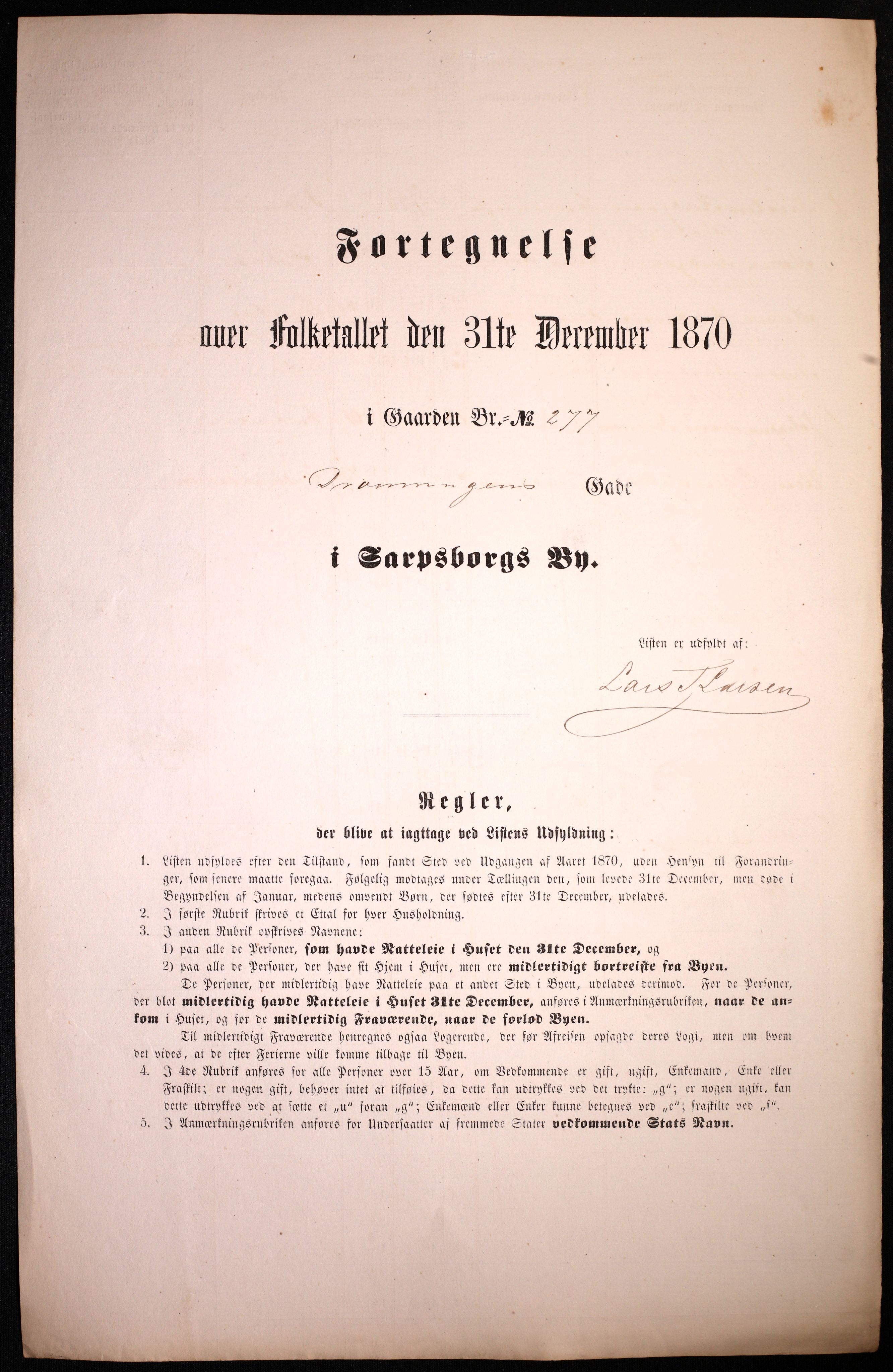 RA, Folketelling 1870 for 0102 Sarpsborg kjøpstad, 1870, s. 199