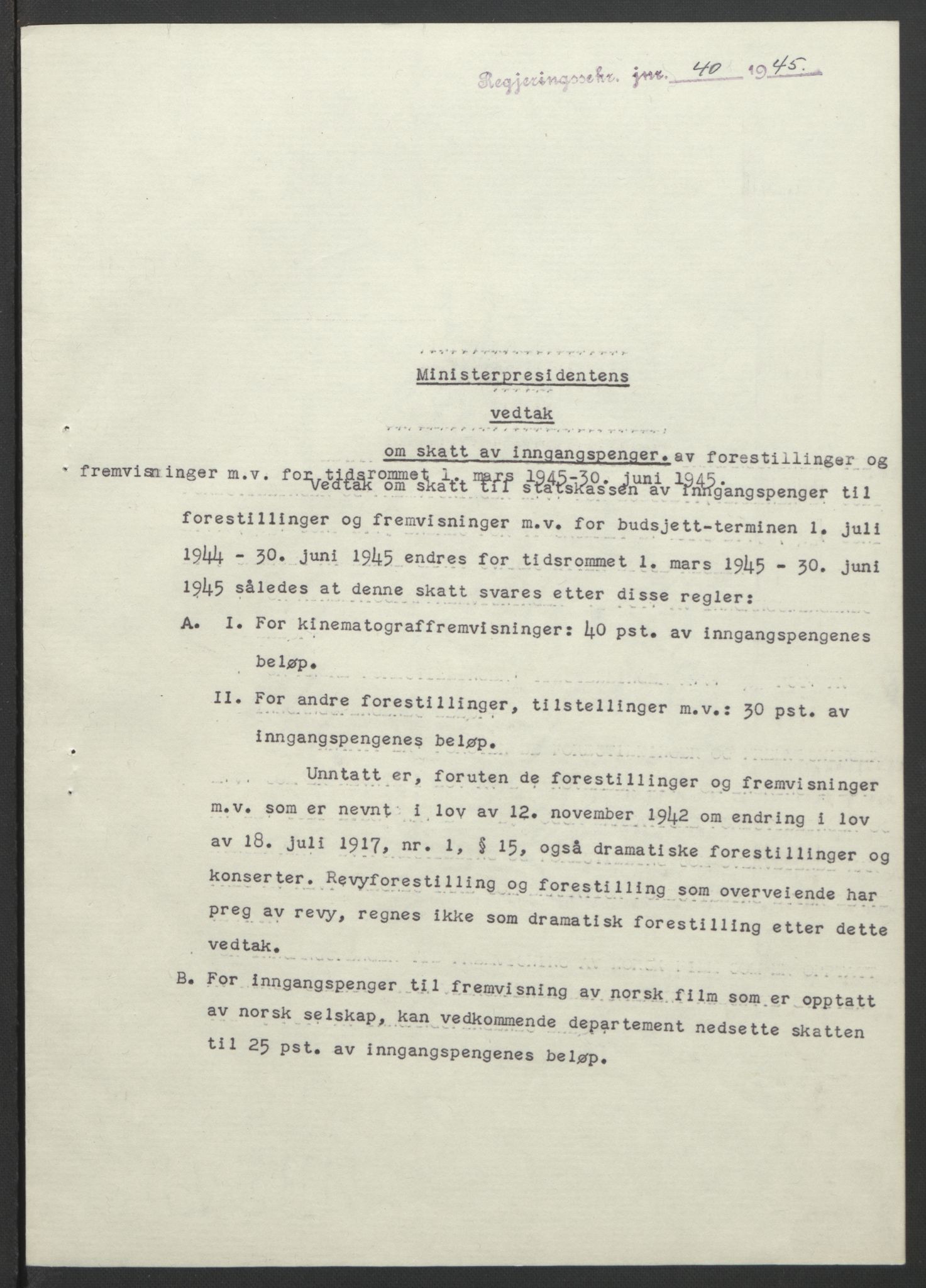 NS-administrasjonen 1940-1945 (Statsrådsekretariatet, de kommisariske statsråder mm), RA/S-4279/D/Db/L0101/0001: -- / Lover og vedtak, 1945, s. 215