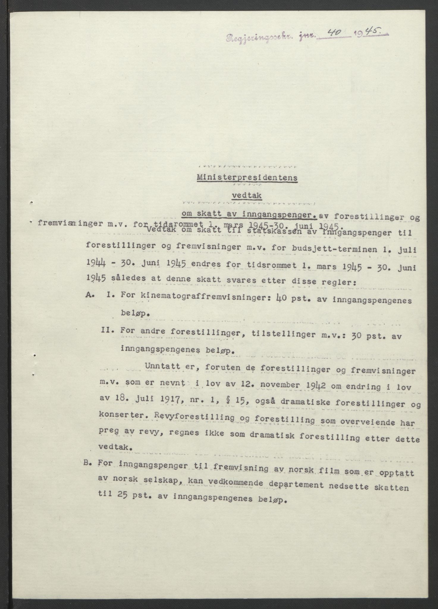 NS-administrasjonen 1940-1945 (Statsrådsekretariatet, de kommisariske statsråder mm), AV/RA-S-4279/D/Db/L0101/0001: -- / Lover og vedtak, 1945, s. 215
