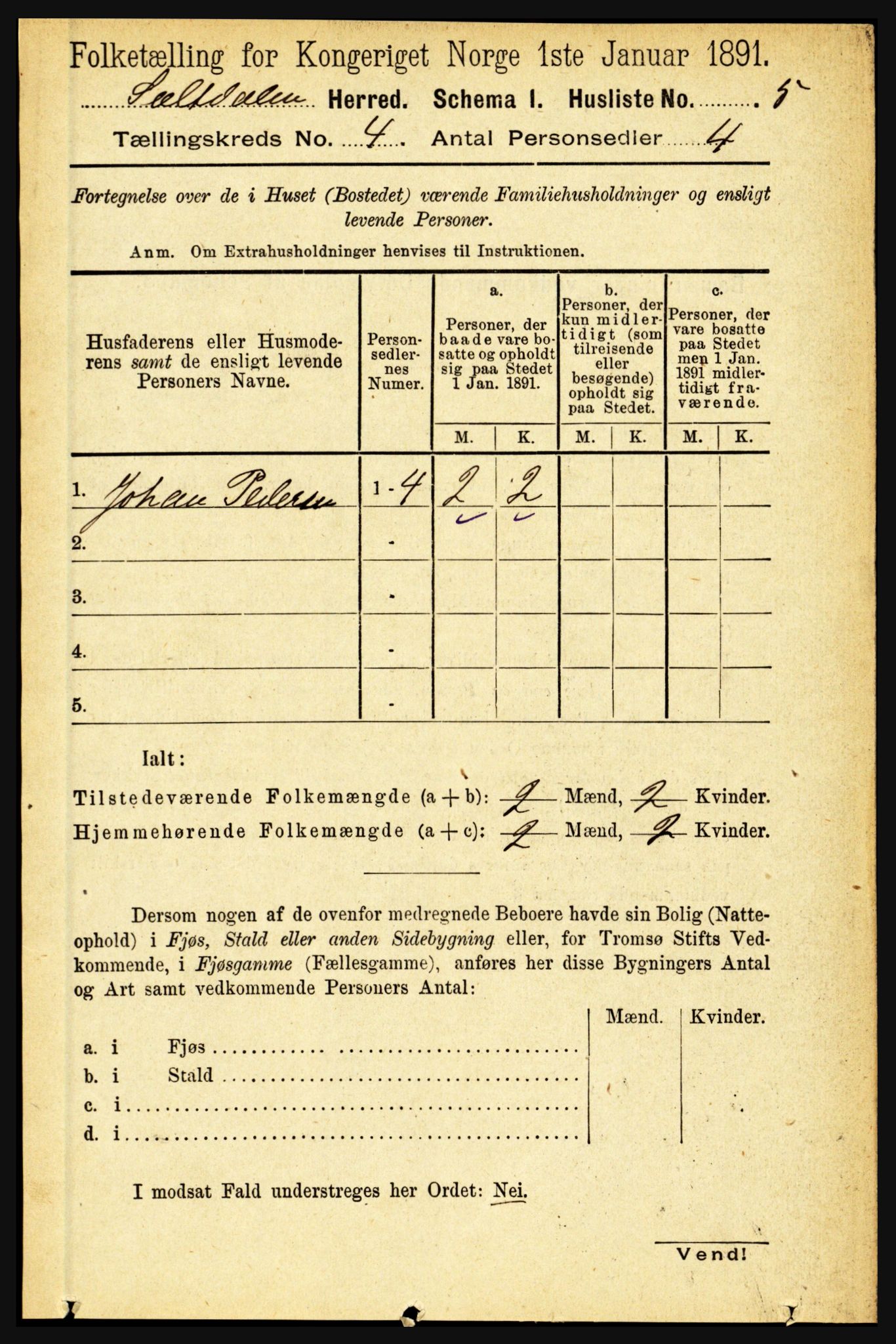 RA, Folketelling 1891 for 1840 Saltdal herred, 1891, s. 2268