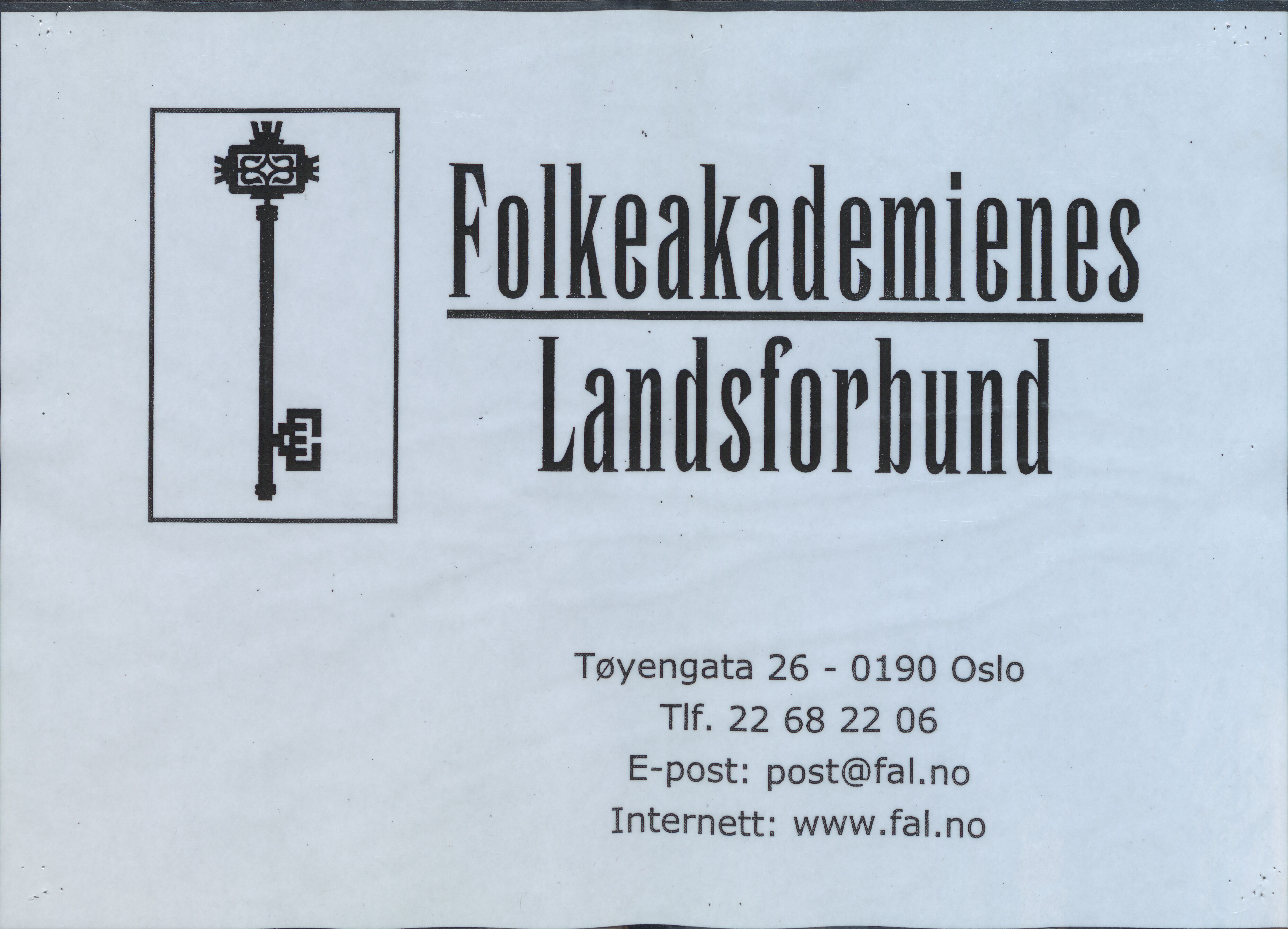 Pa 765 - Folkeakademiet i Andebu, VEMU/A-1887/X/L0002: Plakater