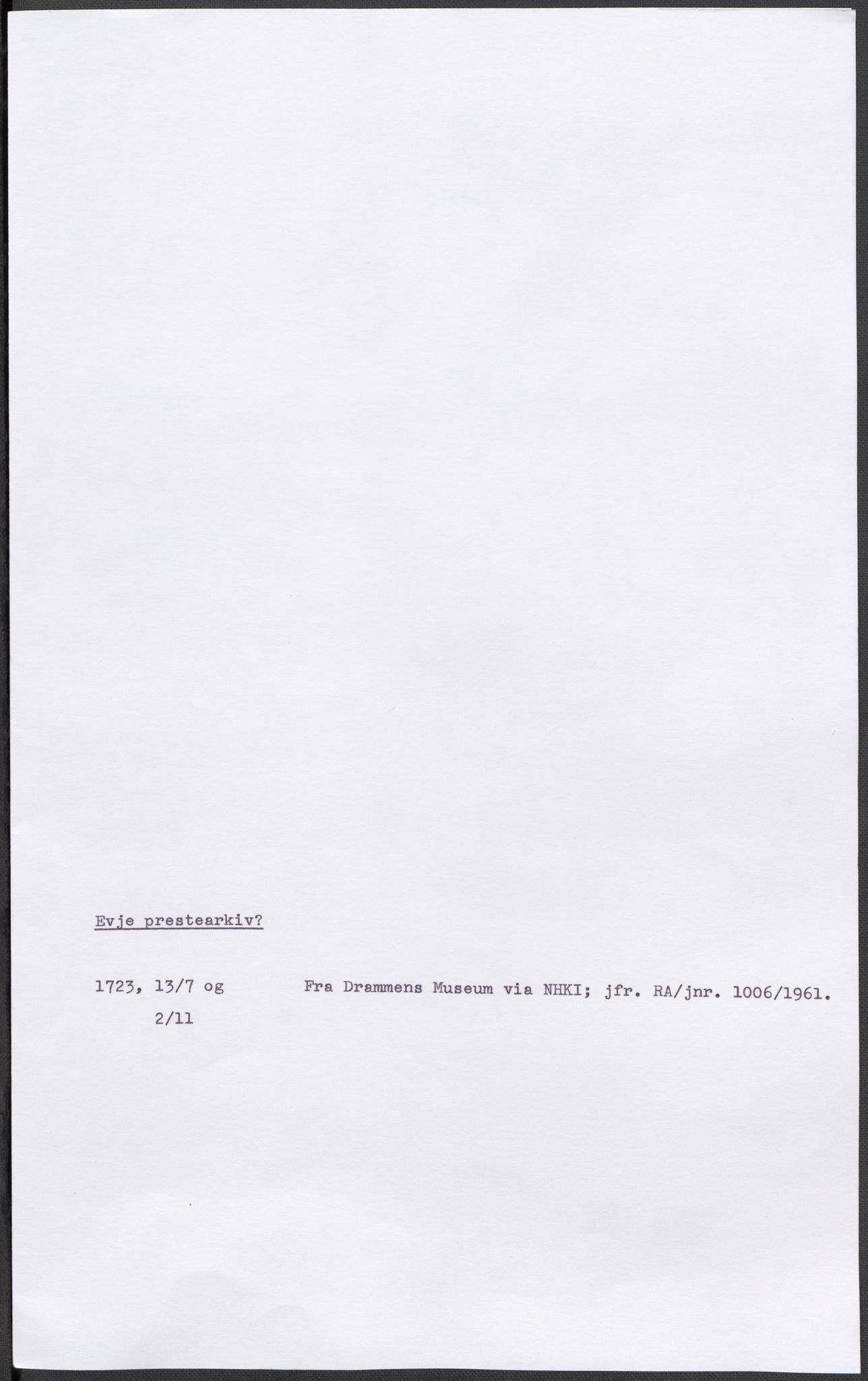 Riksarkivets diplomsamling, AV/RA-EA-5965/F15/L0031: Prestearkiv - Aust-Agder, Vest-Agder og Rogaland, 1575-1768, s. 55