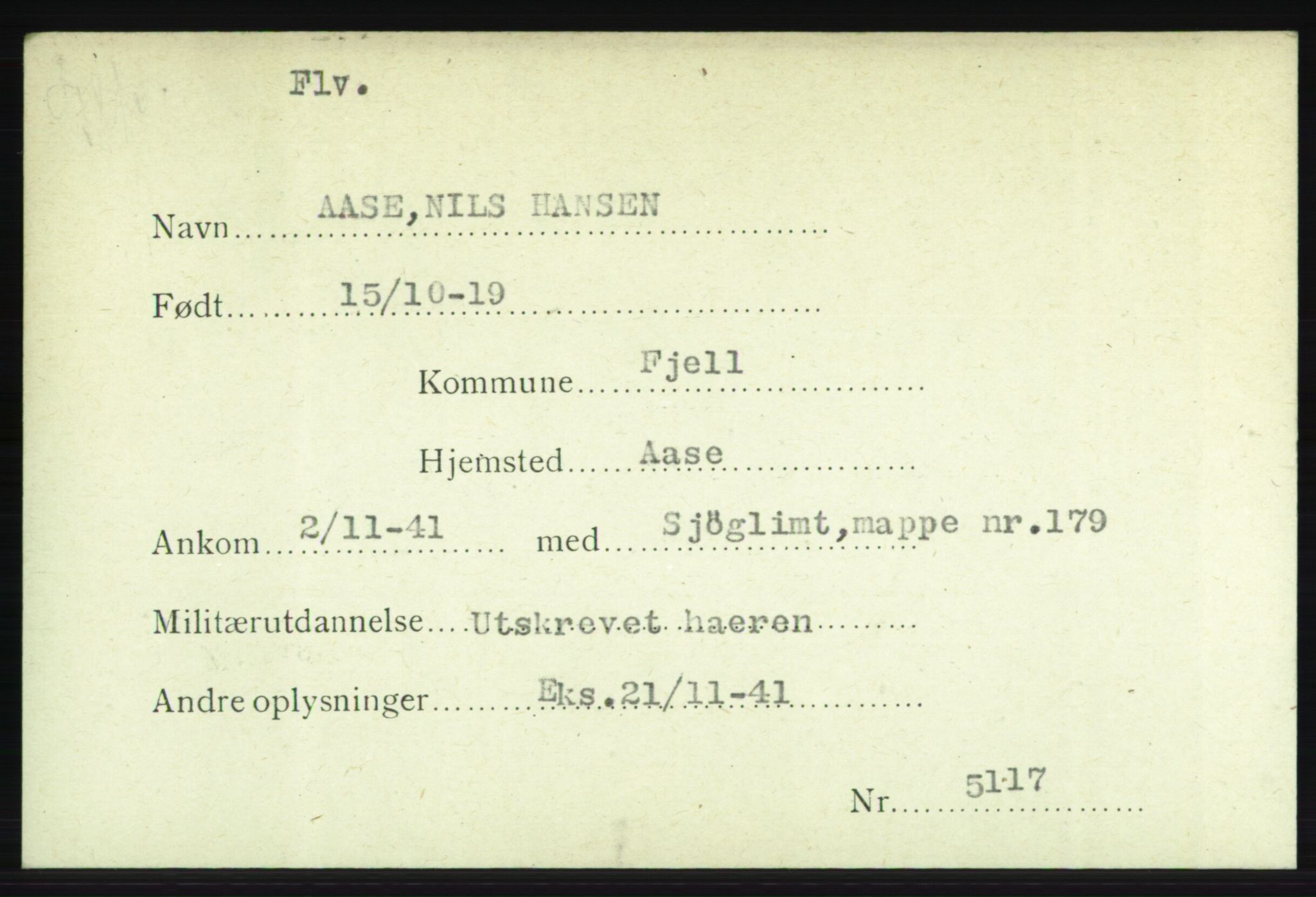 Forsvarets Overkommando. 2. kontor. Arkiv 8.1. Mottakersentralen FDE og FO.II, AV/RA-RAFA-6952/P/Pa/L0001: AA/Å - Andvig , 1940-1945, s. 152