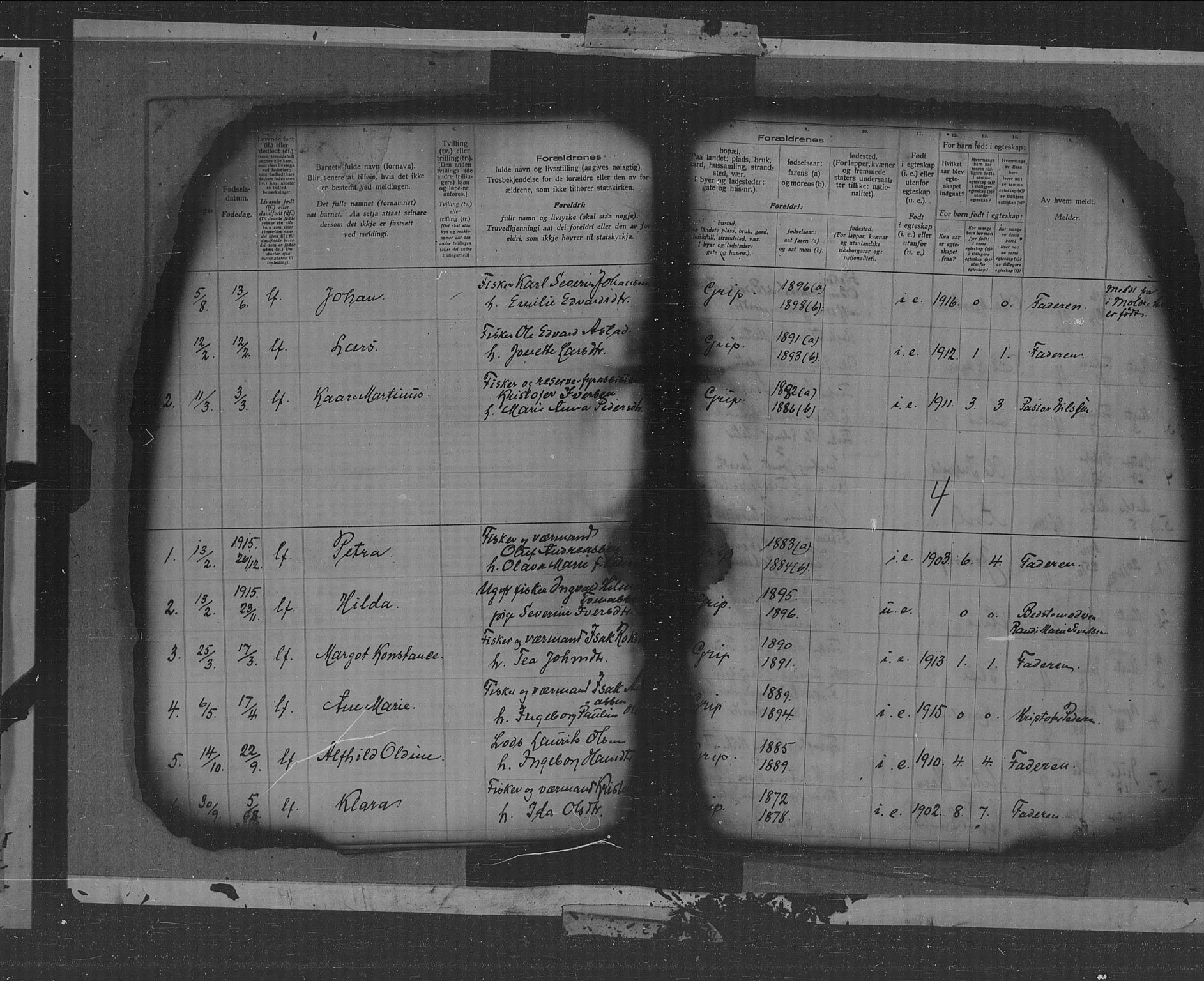Kristiansund sokneprestkontor, AV/SAT-A-1068/1/II/II4: Fødselsregister nr. 38, 1916-1950, s. 4