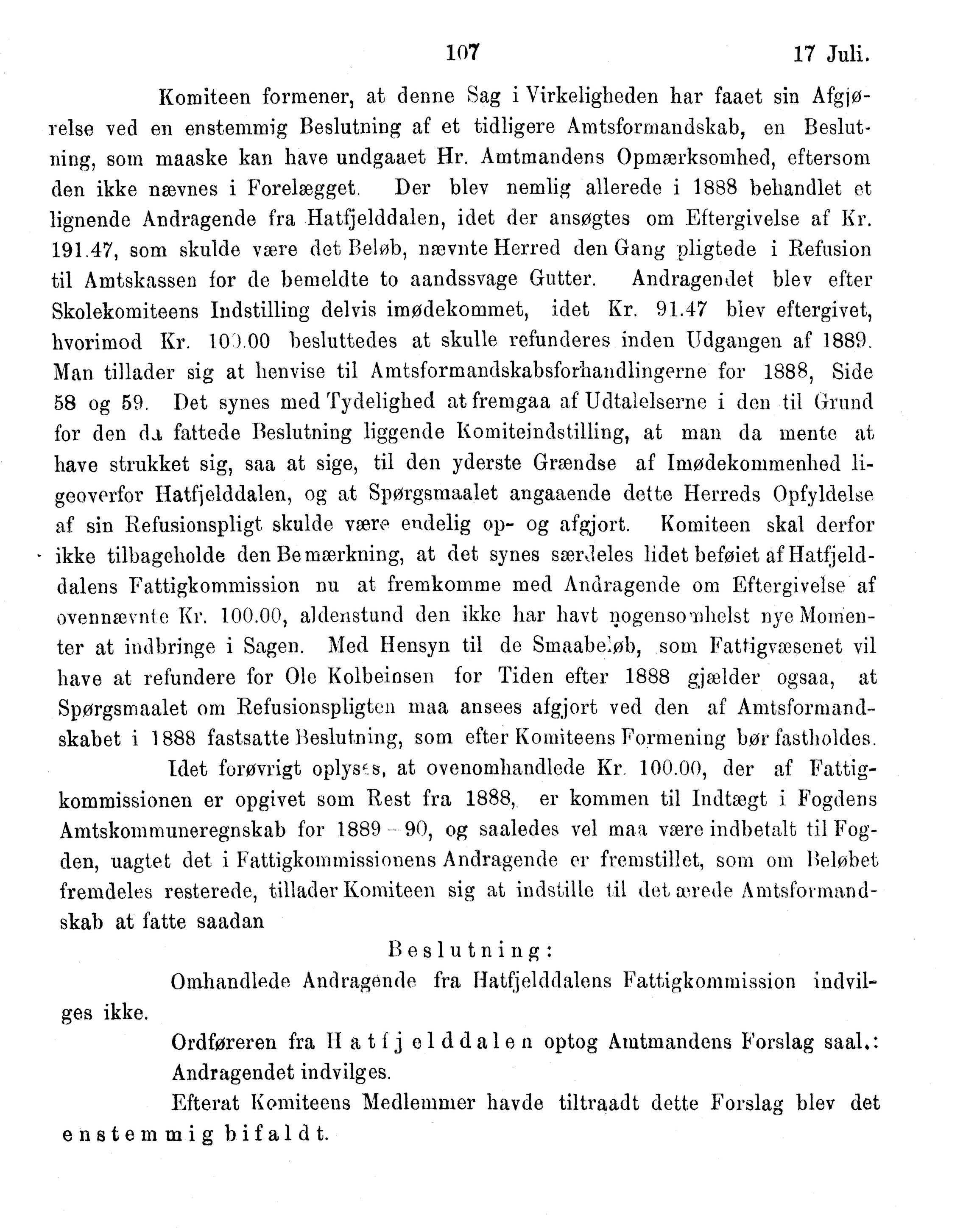 Nordland Fylkeskommune. Fylkestinget, AIN/NFK-17/176/A/Ac/L0016: Fylkestingsforhandlinger 1891-1893, 1891-1893