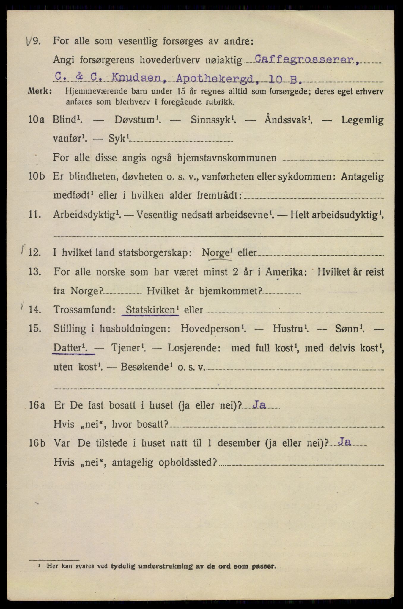 SAO, Folketelling 1920 for 0301 Kristiania kjøpstad, 1920, s. 396524