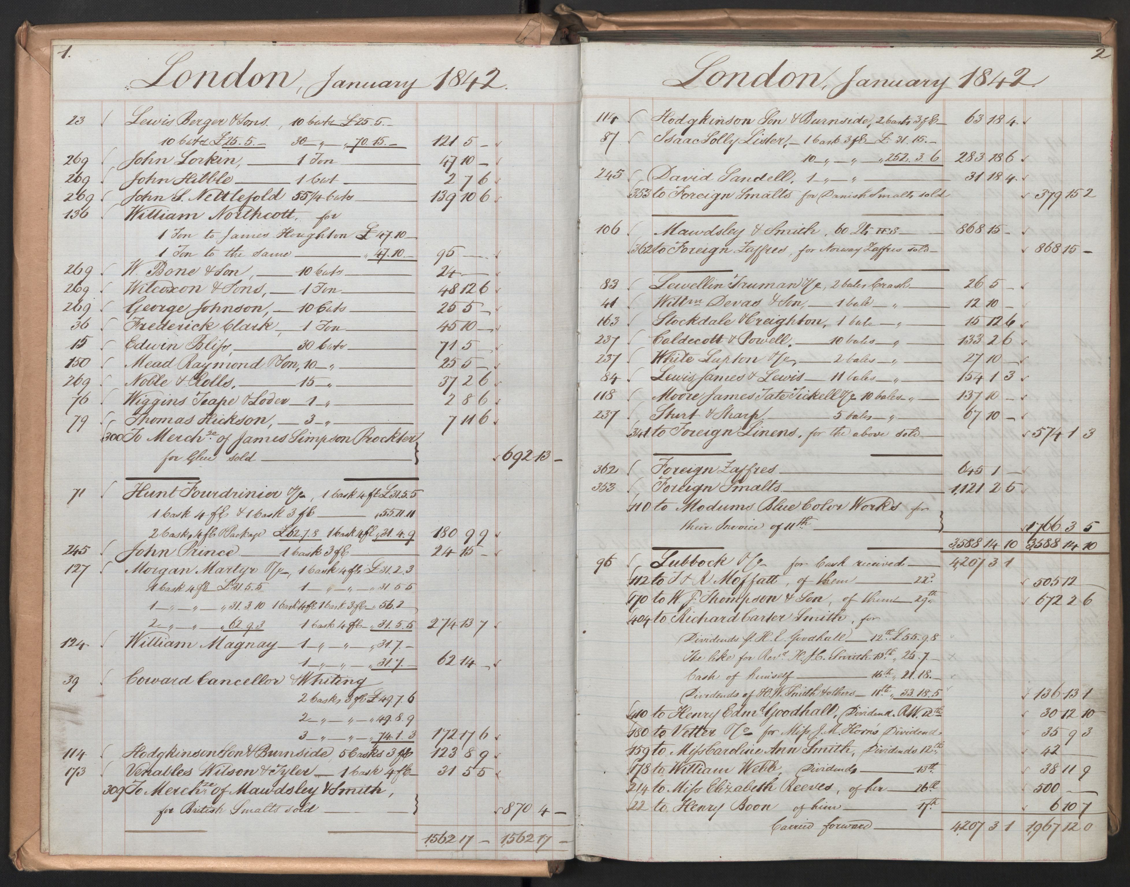 Smith, Goodhall & Reeves, AV/RA-PA-0586/R/L0006: Dagbok (Daybook) E, 1842-1845