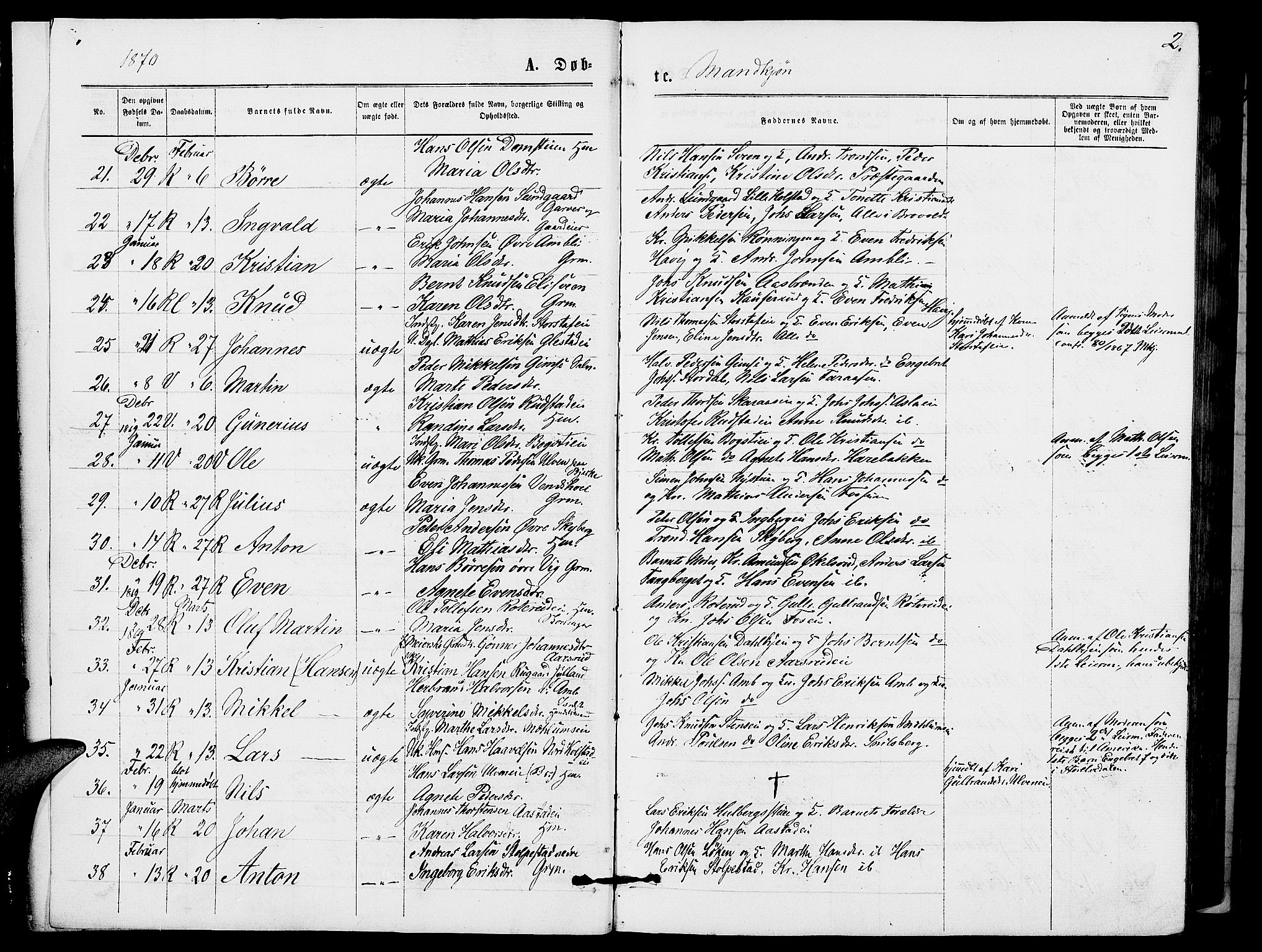 Ringsaker prestekontor, AV/SAH-PREST-014/L/La/L0008: Klokkerbok nr. 8, 1870-1878, s. 2