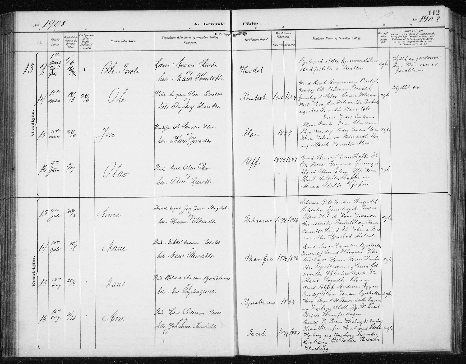 Ministerialprotokoller, klokkerbøker og fødselsregistre - Sør-Trøndelag, AV/SAT-A-1456/674/L0876: Klokkerbok nr. 674C03, 1892-1912, s. 112