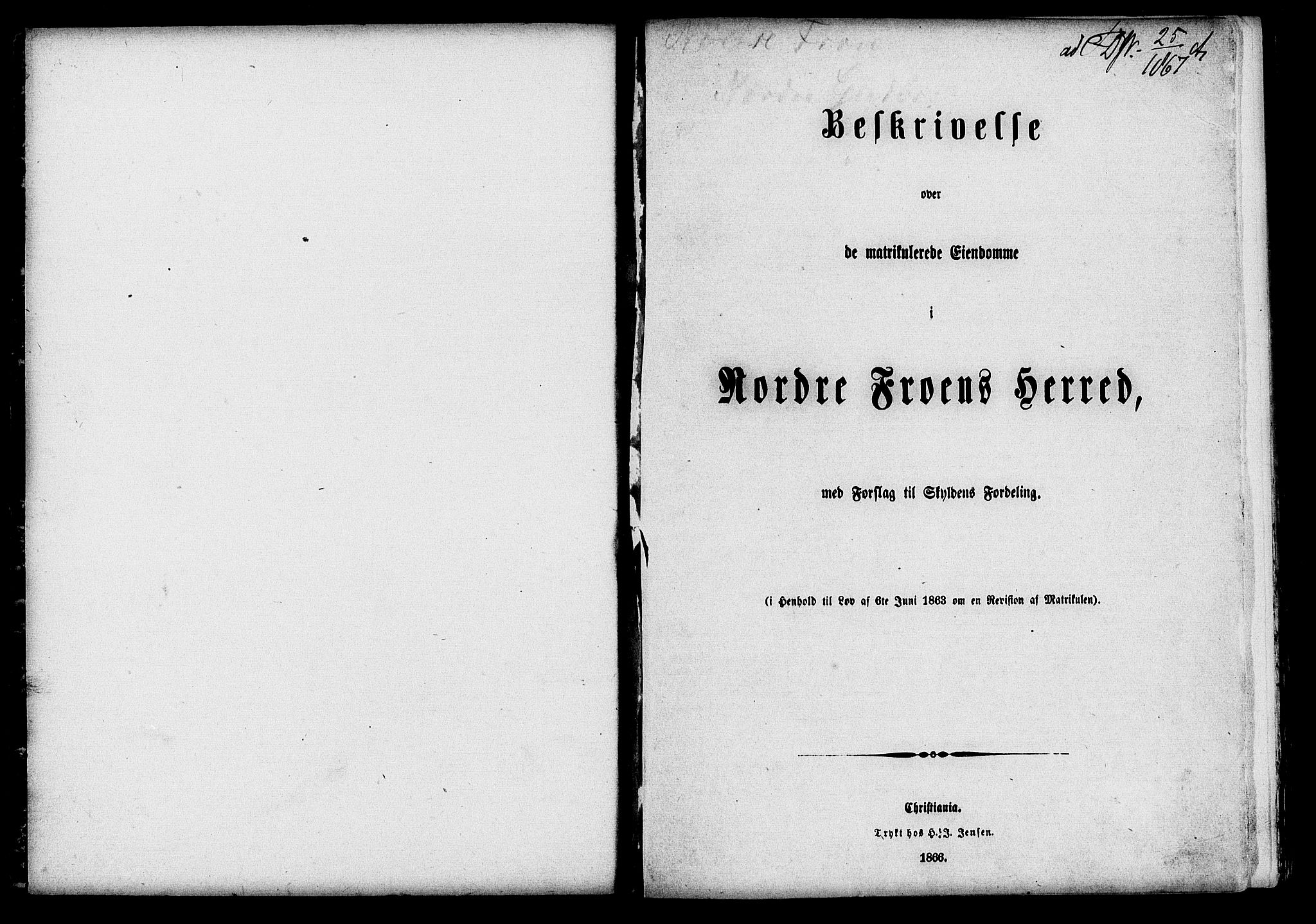 Matrikkelrevisjonen av 1863, RA/S-1530/F/Fe/L0072: Nordre Fron, 1863
