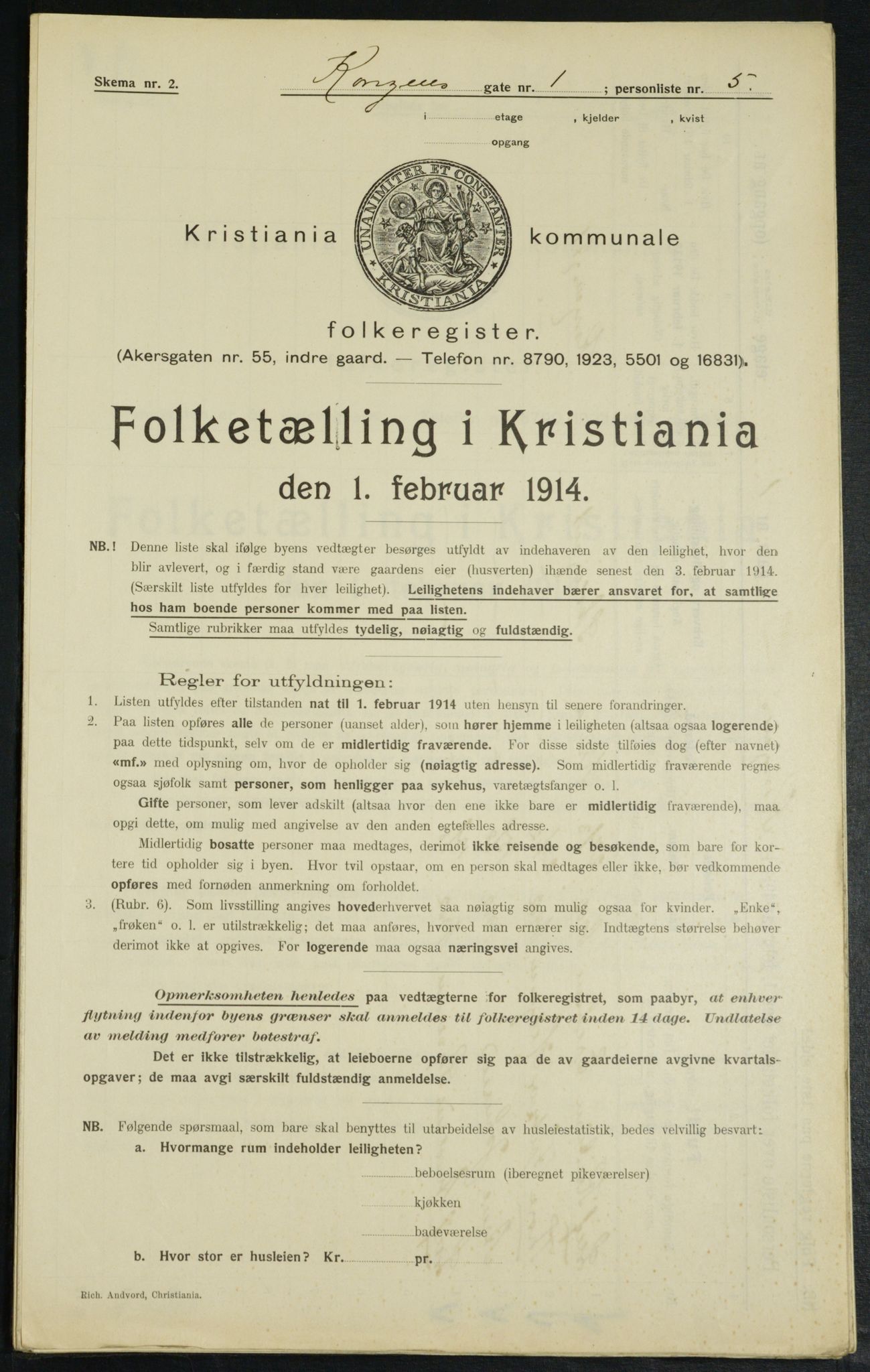 OBA, Kommunal folketelling 1.2.1914 for Kristiania, 1914, s. 52389