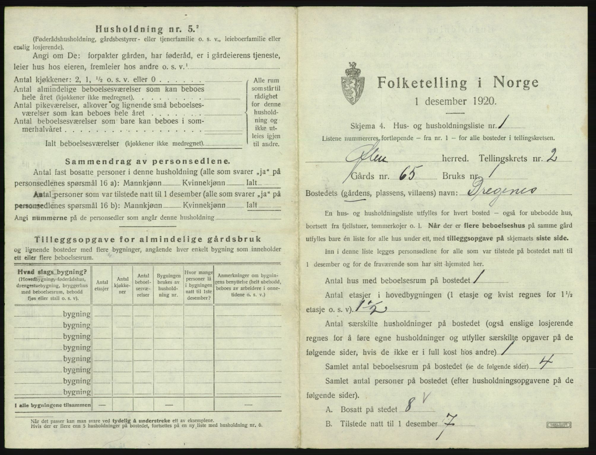 SAB, Folketelling 1920 for 1214 Ølen herred, 1920, s. 62