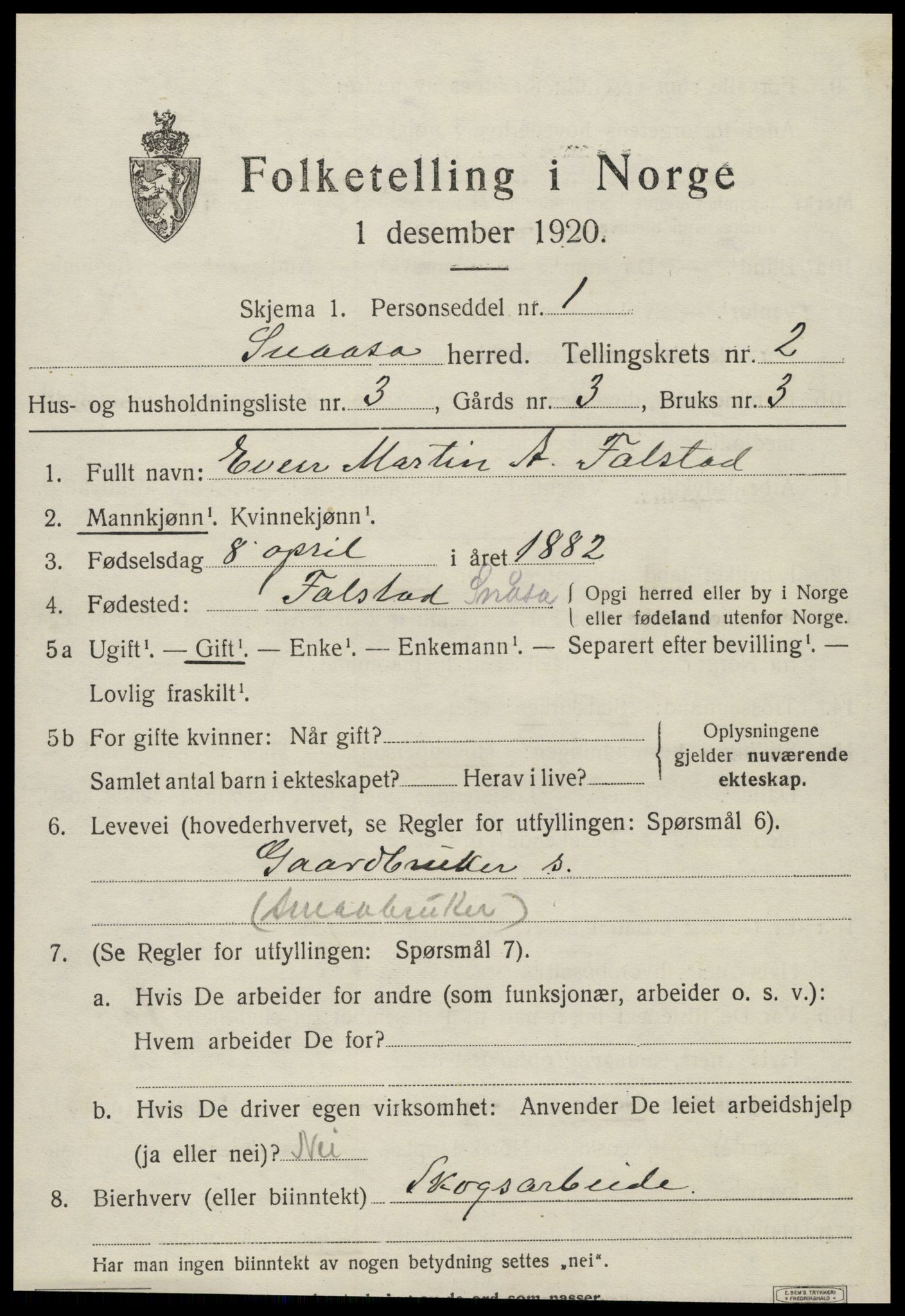 SAT, Folketelling 1920 for 1736 Snåsa herred, 1920, s. 1212