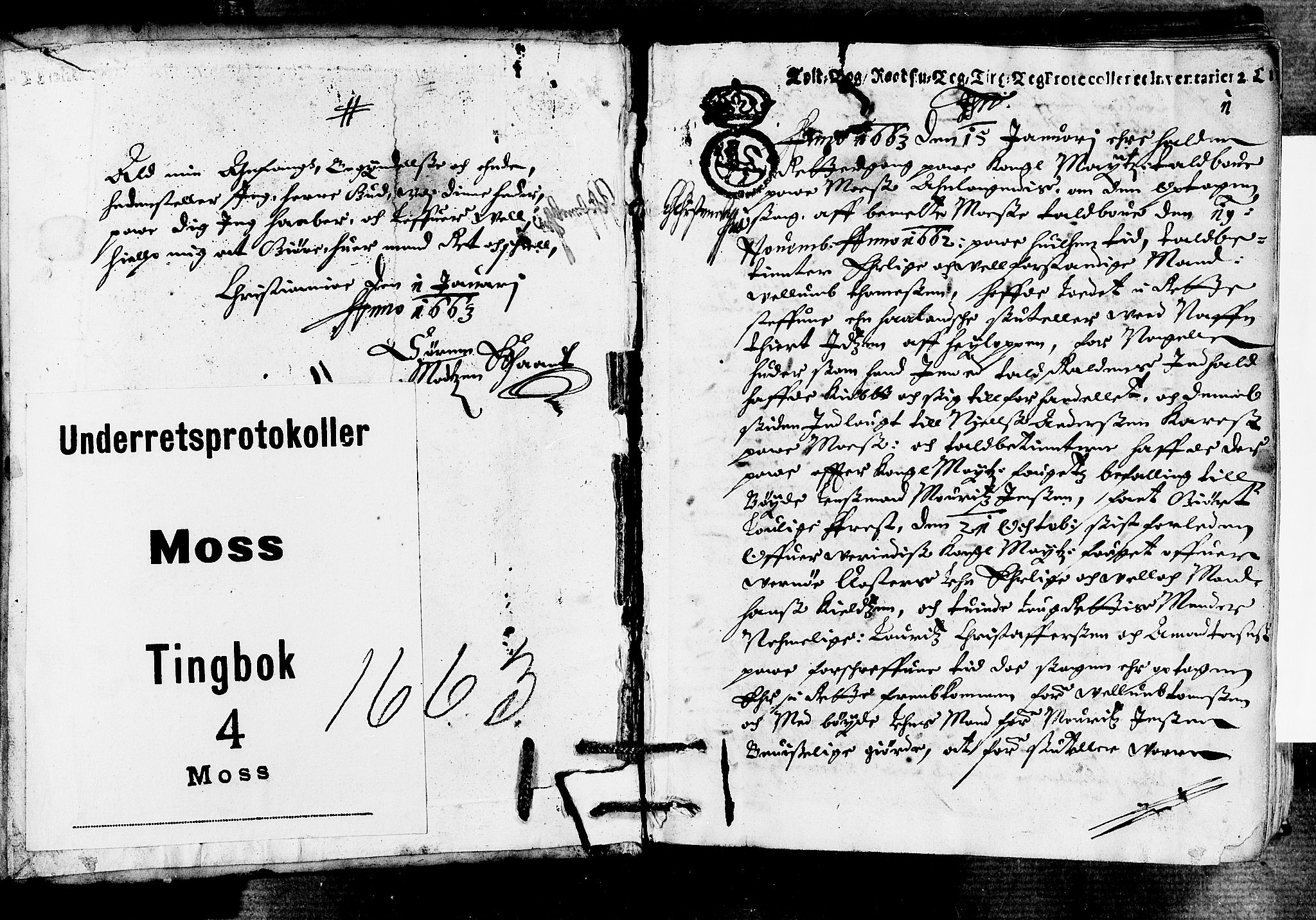 Moss sorenskriveri, SAO/A-10168, 1663, s. 0b-1a