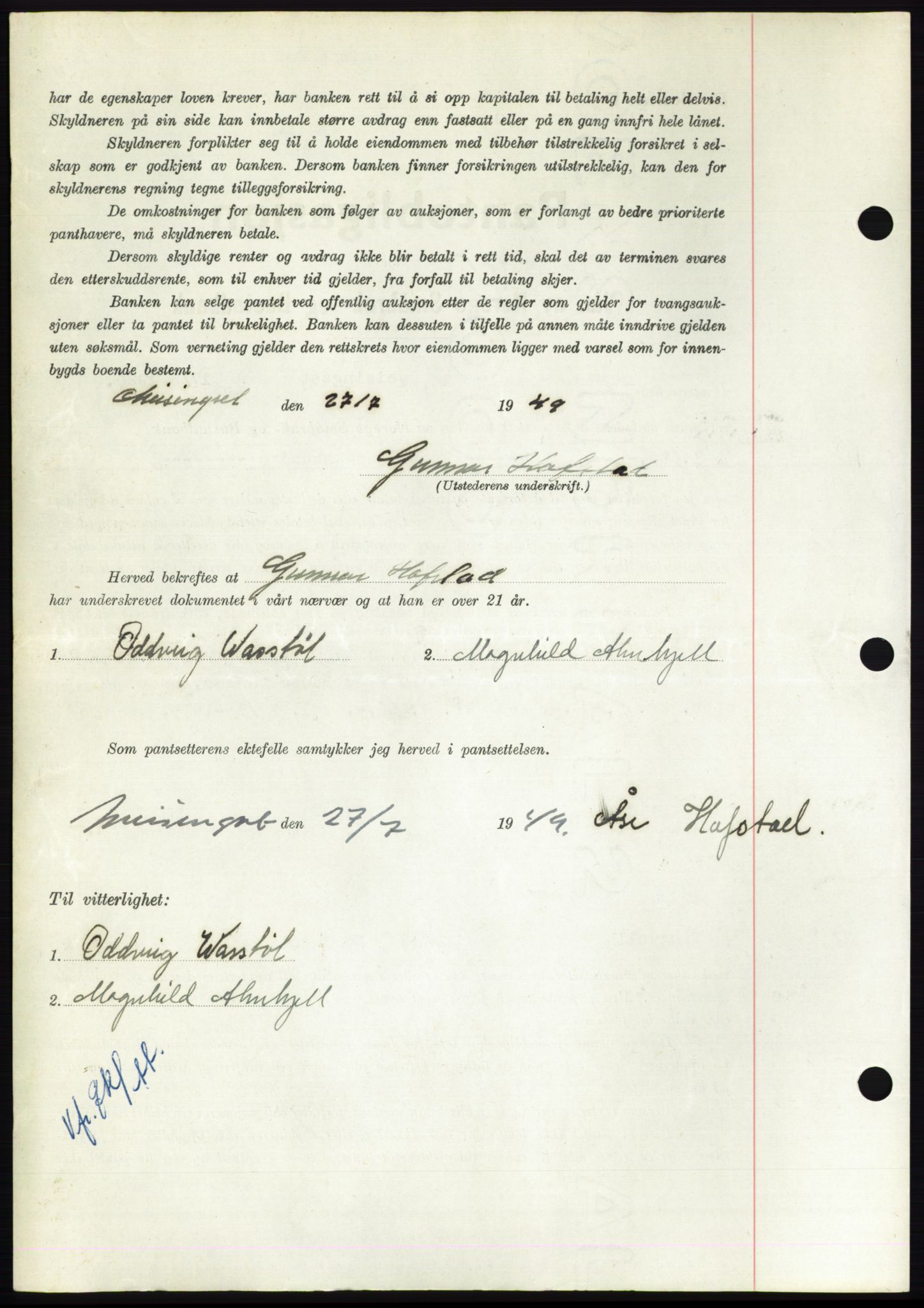 Nordmøre sorenskriveri, AV/SAT-A-4132/1/2/2Ca: Pantebok nr. B102, 1949-1949, Dagboknr: 2130/1949