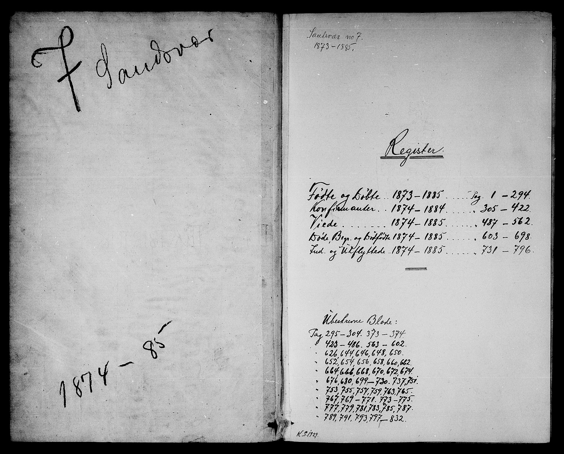 Sandsvær kirkebøker, SAKO/A-244/G/Gb/L0001: Klokkerbok nr. II 1, 1874-1885