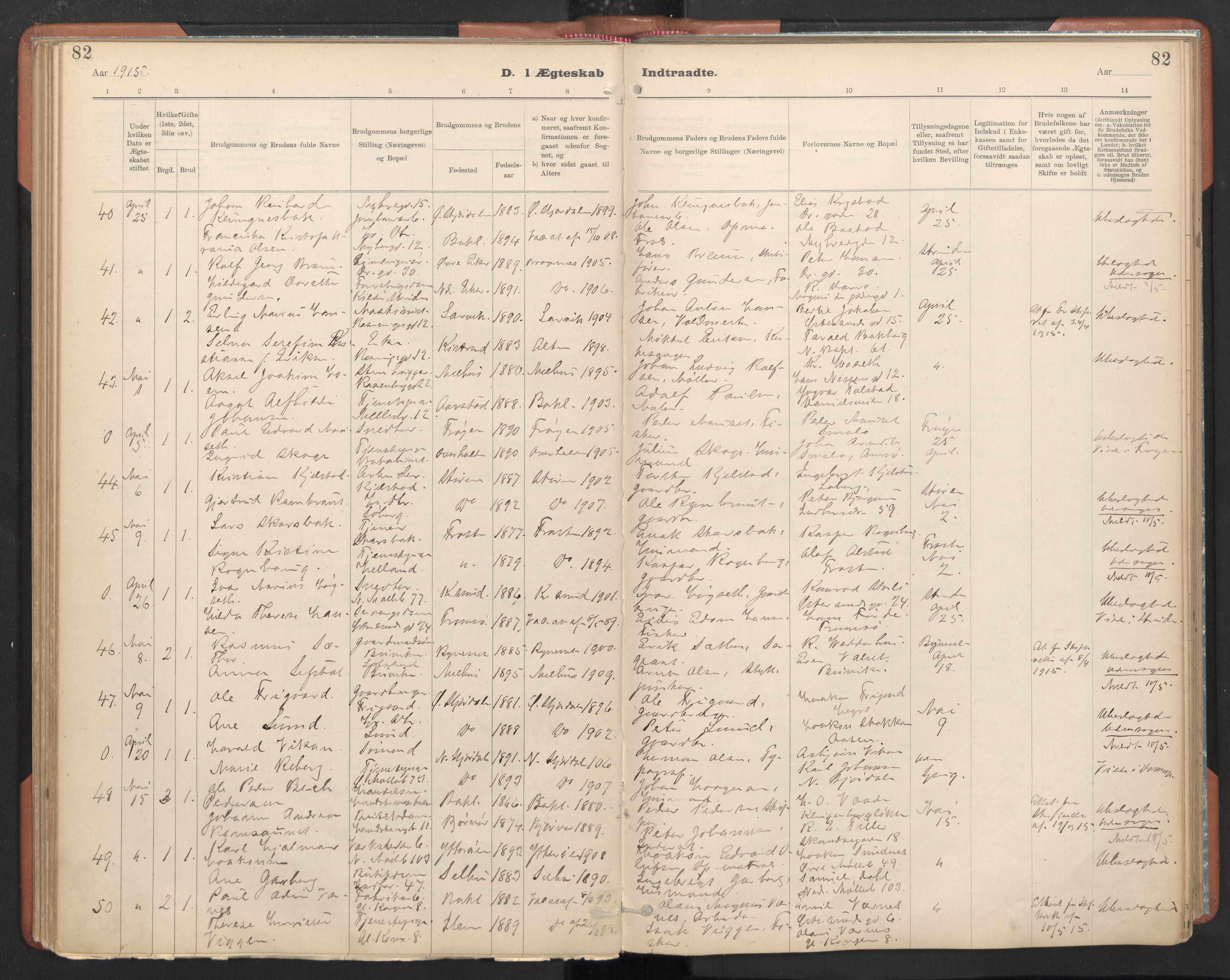 Ministerialprotokoller, klokkerbøker og fødselsregistre - Sør-Trøndelag, AV/SAT-A-1456/605/L0244: Ministerialbok nr. 605A06, 1908-1954, s. 82