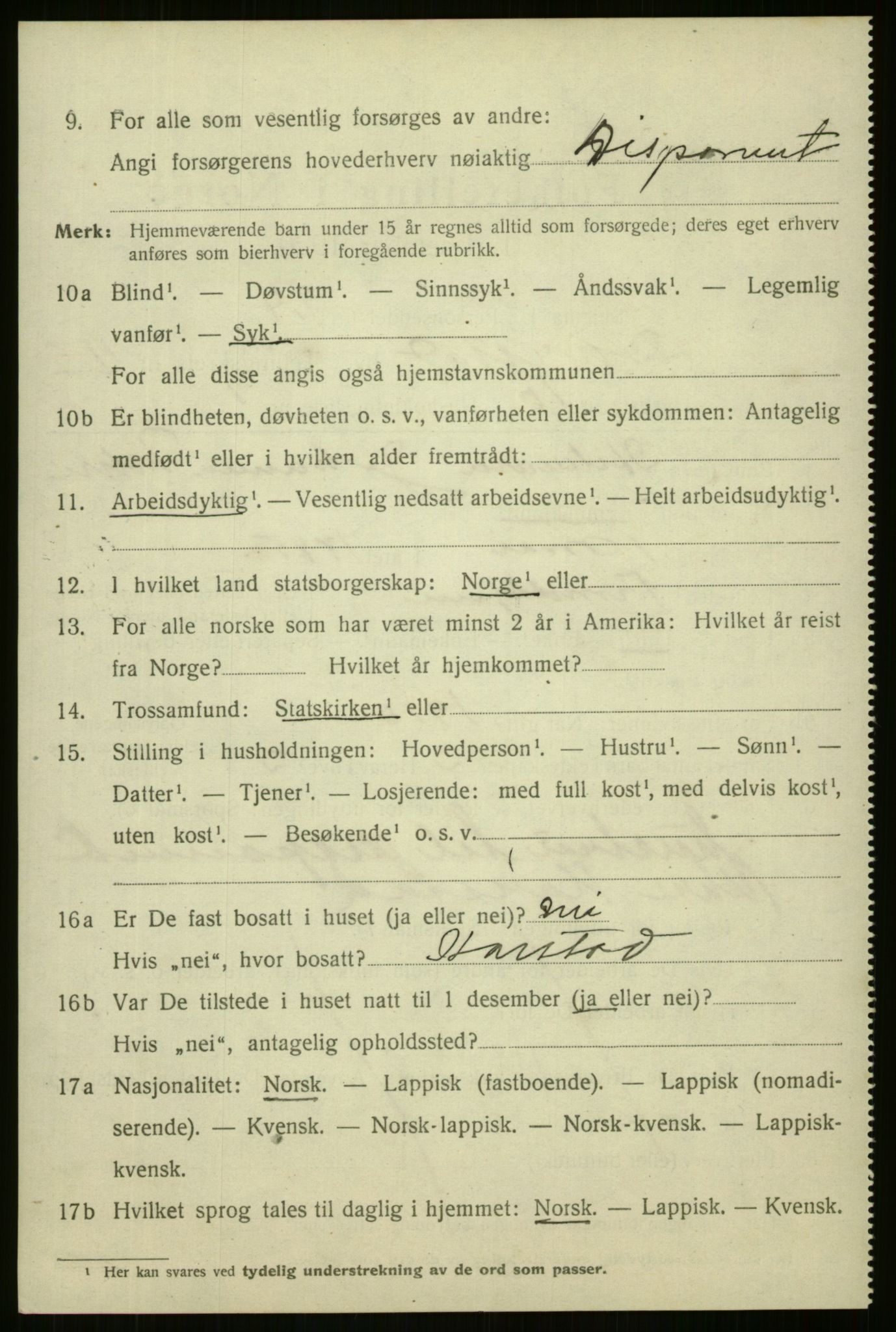 SATØ, Folketelling 1920 for 1901 Harstad ladested, 1920, s. 3221