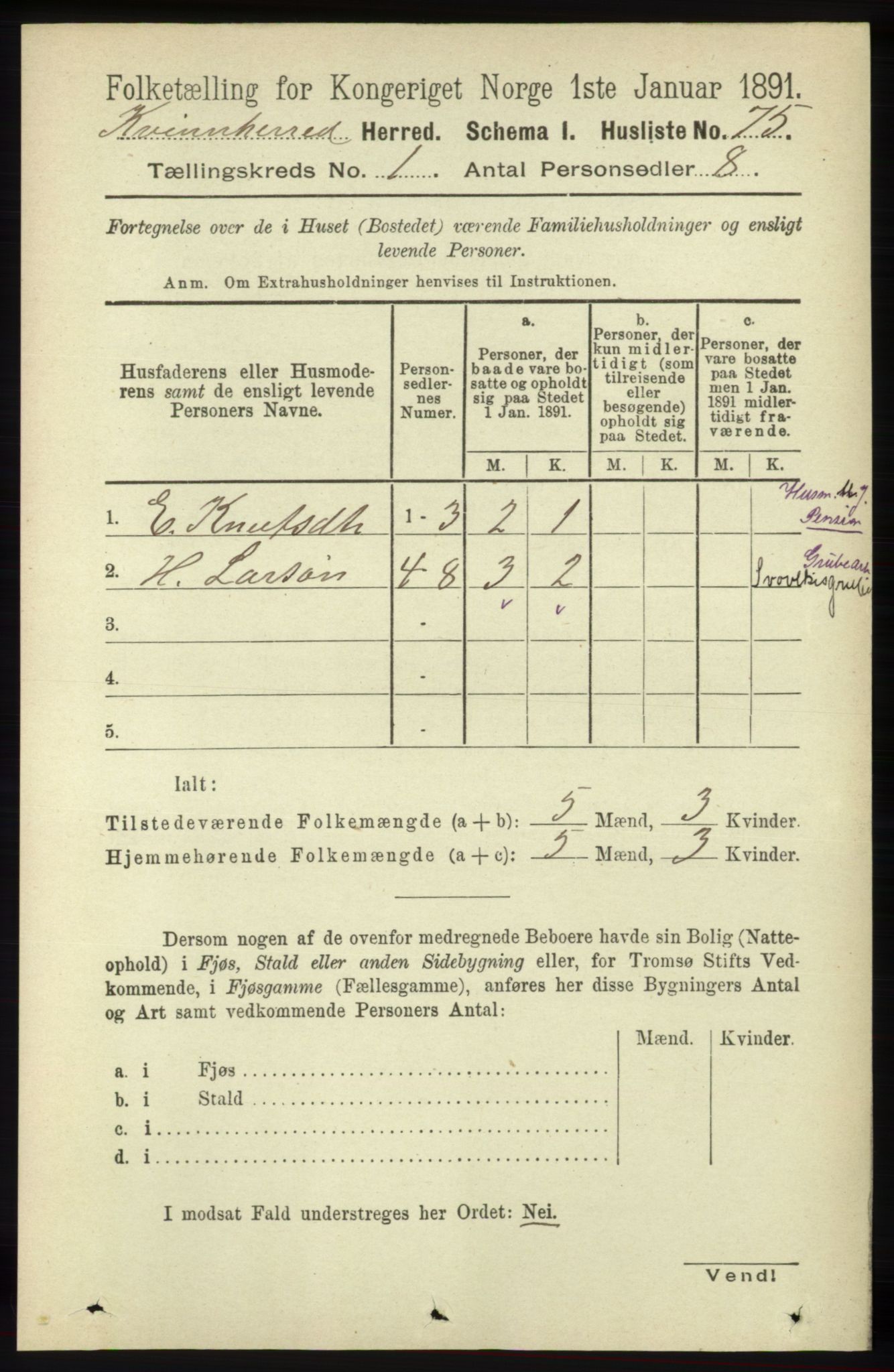 RA, Folketelling 1891 for 1224 Kvinnherad herred, 1891, s. 116