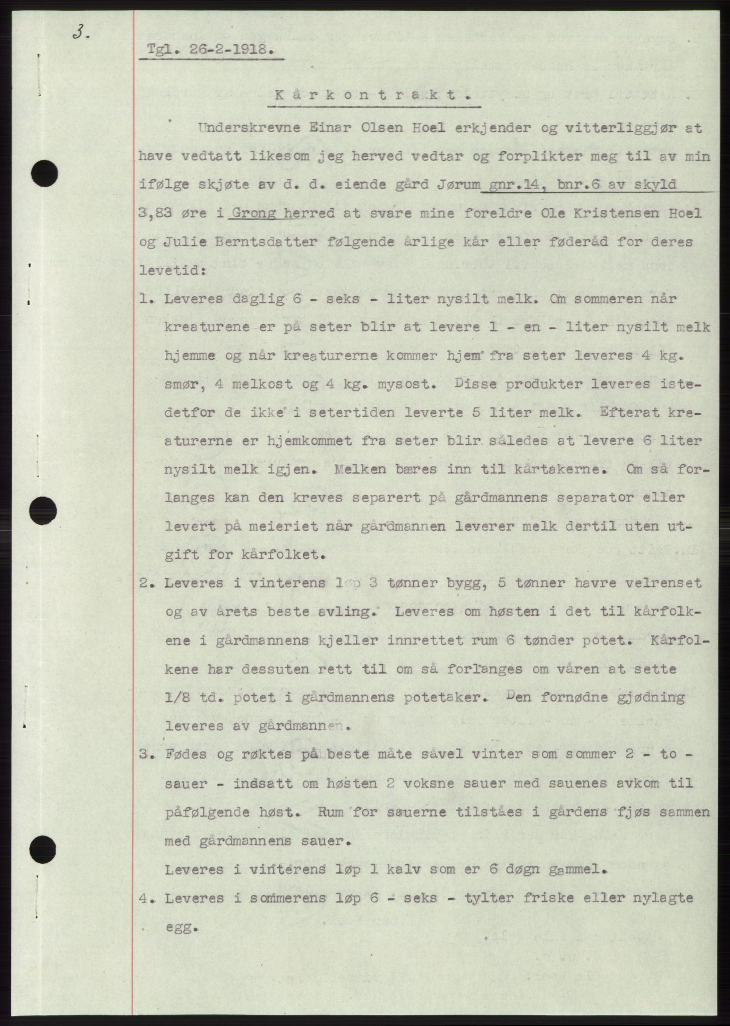 Namdal sorenskriveri, SAT/A-4133/1/2/2C: Pantebok nr. -, 1916-1921, Tingl.dato: 26.02.1918