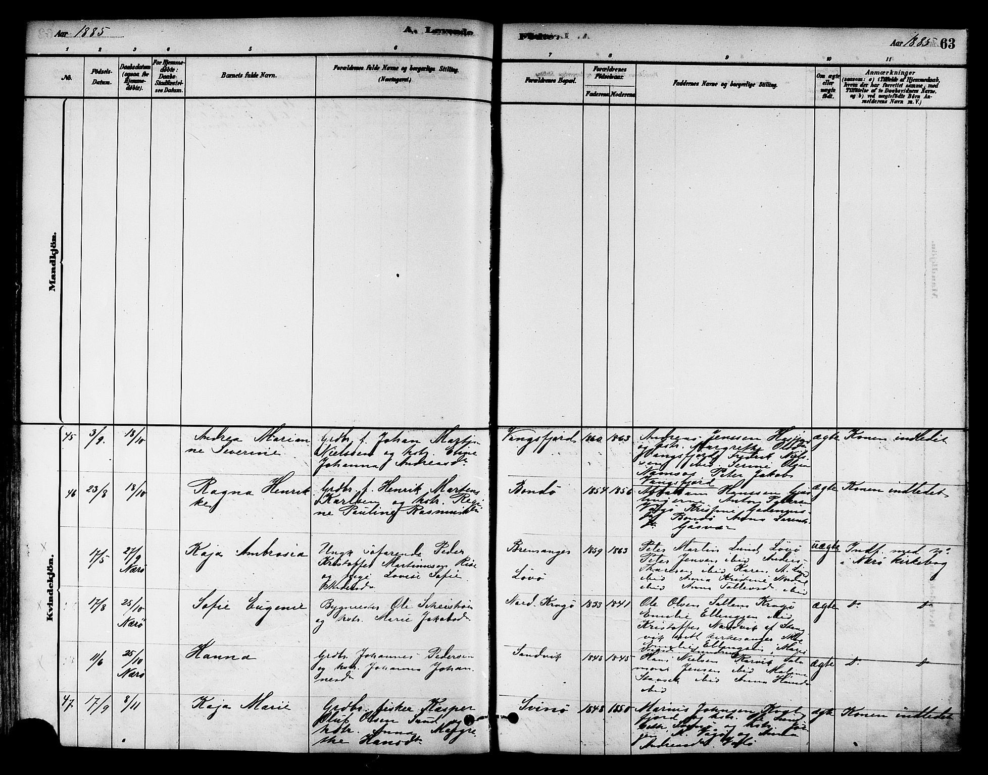 Ministerialprotokoller, klokkerbøker og fødselsregistre - Nord-Trøndelag, SAT/A-1458/786/L0686: Ministerialbok nr. 786A02, 1880-1887, s. 63